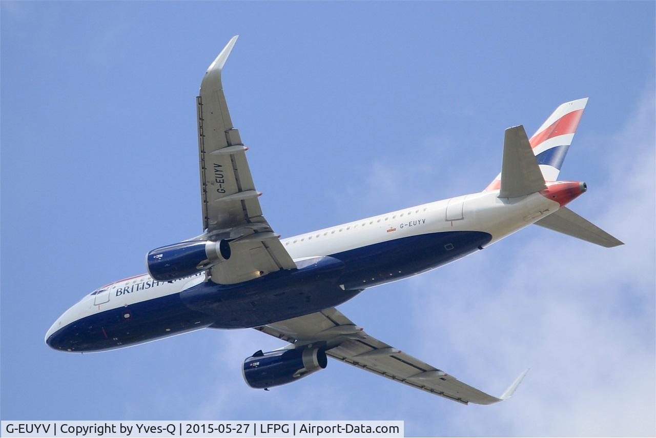 G-EUYV, 2014 Airbus A320-232 C/N 6091, Airbus A320-232, Take off rwy 27L, Roissy Charles De Gaulle airport (LFPG-CDG)