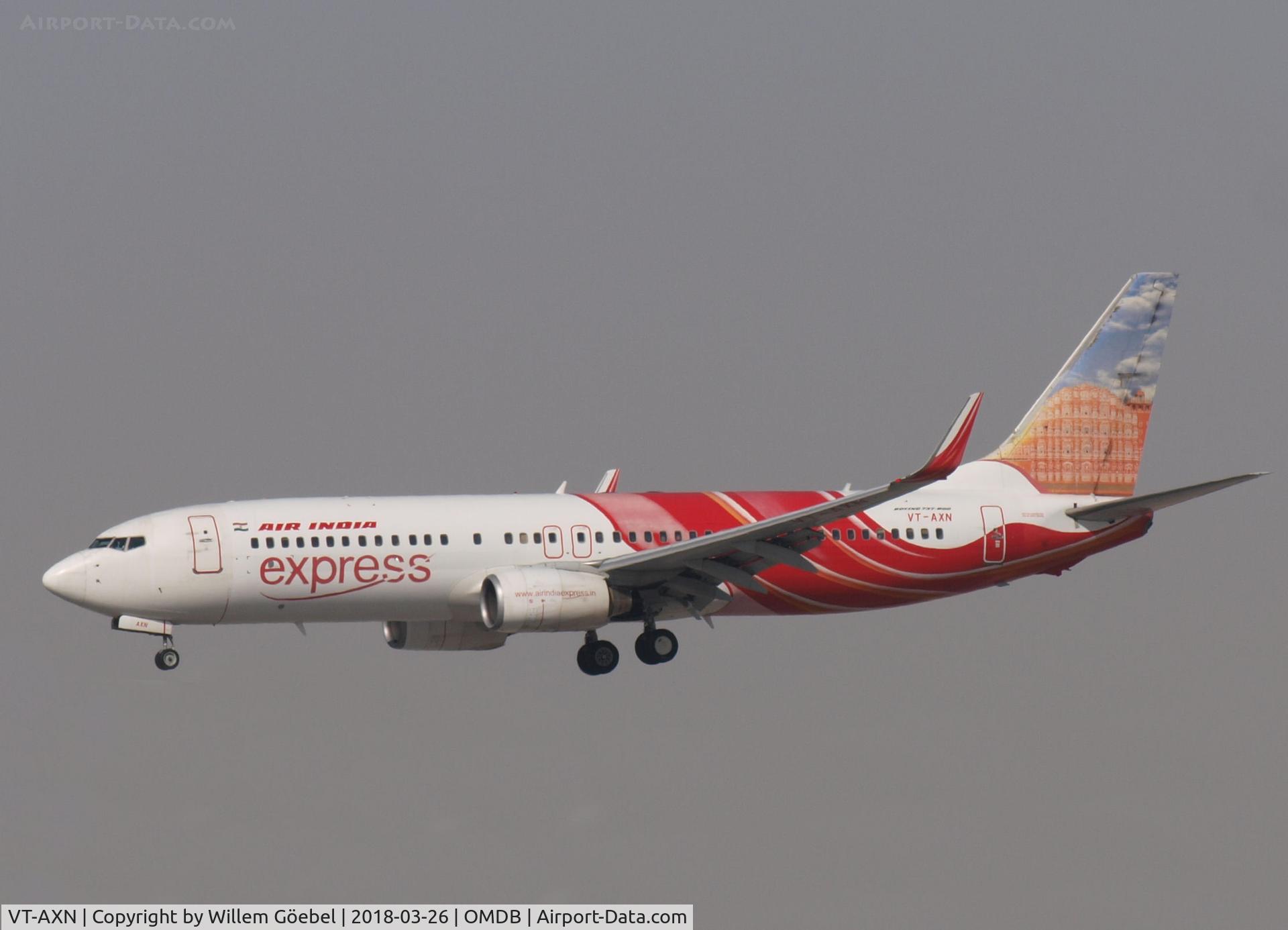 VT-AXN, 2007 Boeing 737-8HJ C/N 36327, Landing on DUBAI INTERNATIONAL Airport