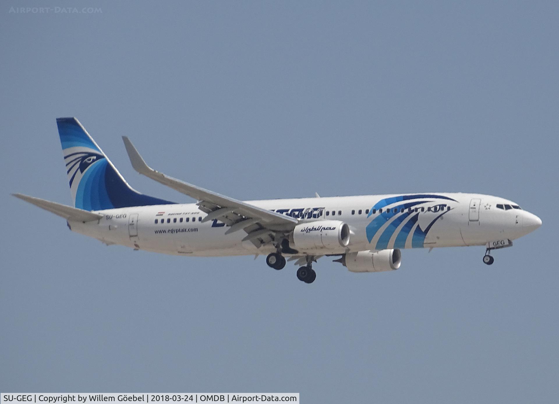 SU-GEG, 2017 Boeing 737-866 C/N 63799, Landing on DUBAI INTERNATIONAL Airport