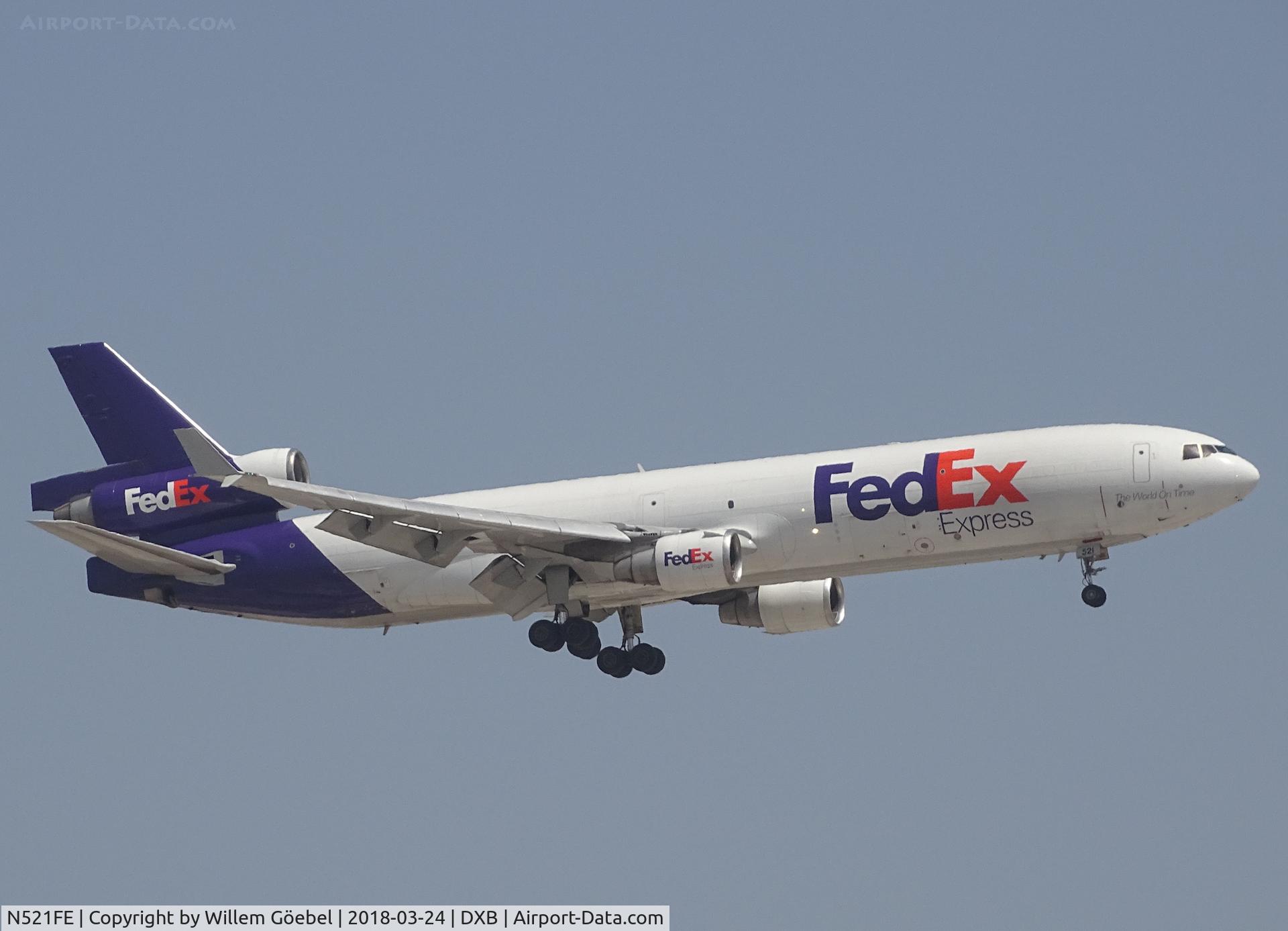 N521FE, 1992 McDonnell Douglas MD-11F C/N 48478, Landing on DUBAI INTERNATIONAL Airport