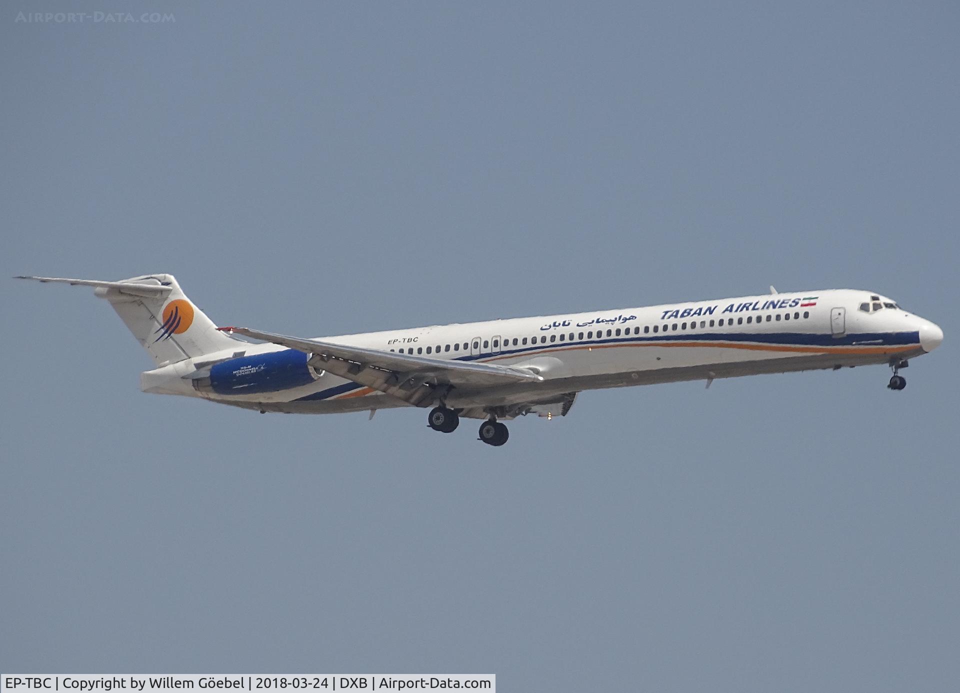 EP-TBC, 1997 McDonnell Douglas MD-88 C/N 53550, Landing on DUBAI INTERNATIONAL Airport