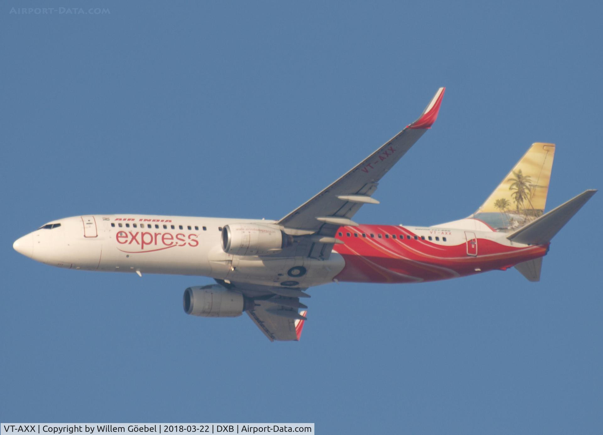 VT-AXX, 2008 Boeing 737-8HG C/N 36336/2672, Take off from DUBAI INTERNATIONAL Airport