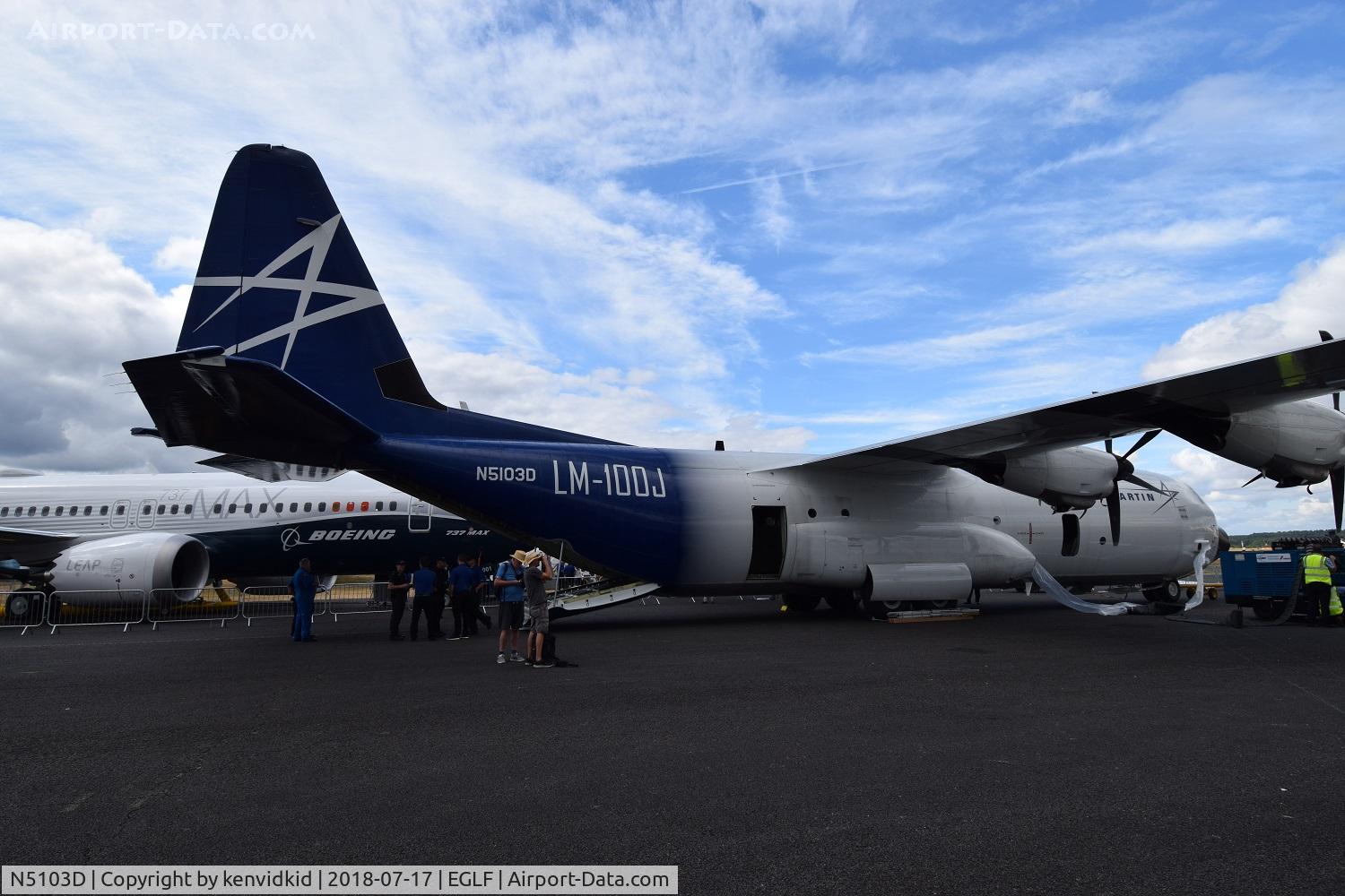 N5103D, 2017 Lockheed Martin LM-100J C/N 5818, On static display at FIA 2018.