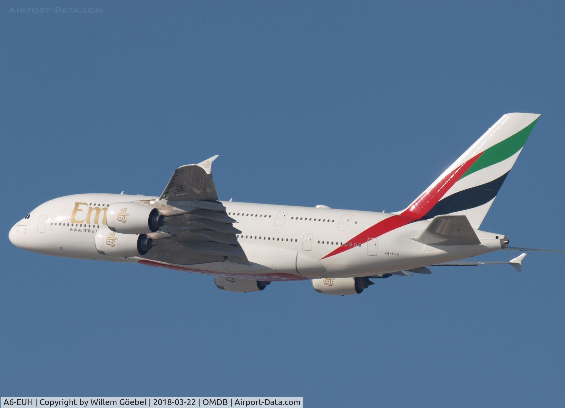 A6-EUH, 2016 Airbus A380-861 C/N 220, Take off from DUBAI INTERNATIONAL Airport