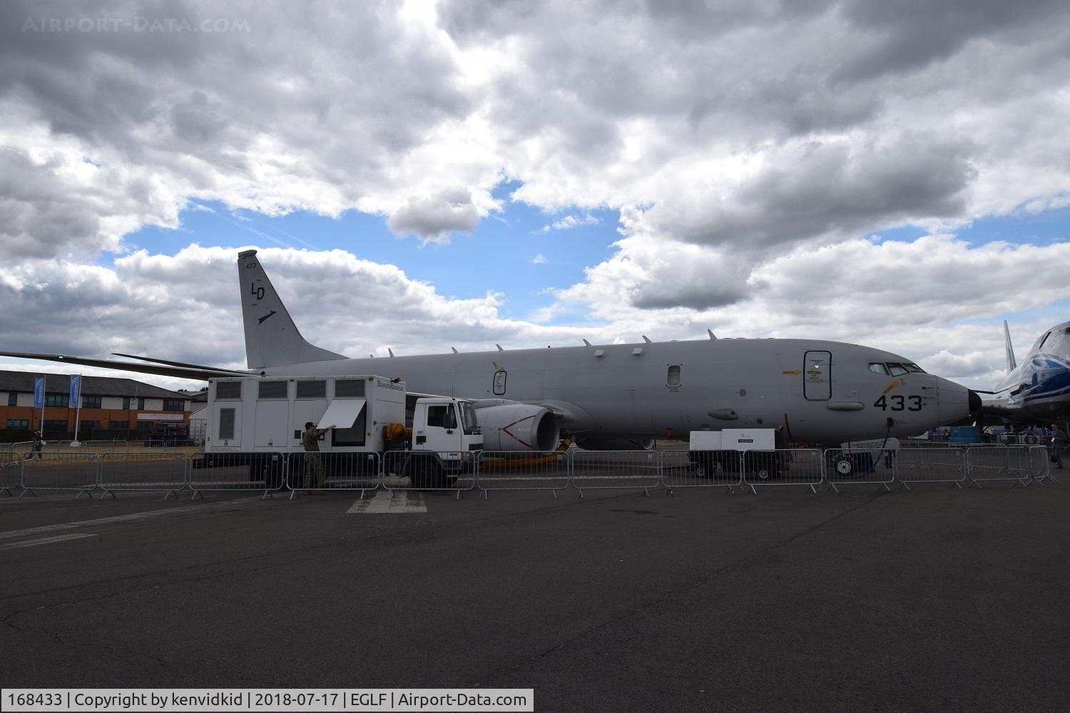 168433, 2012 Boeing P-8A Poseidon C/N 40813, On static display at FIA 2018.