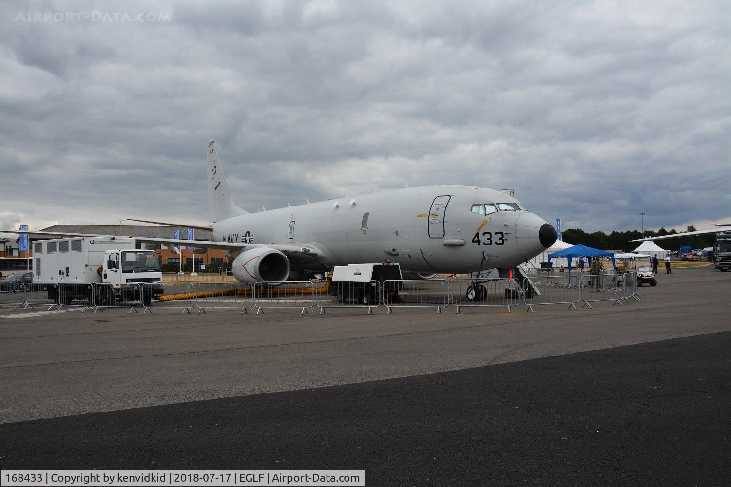 168433, 2012 Boeing P-8A Poseidon C/N 40813, On static display at FIA 2018.