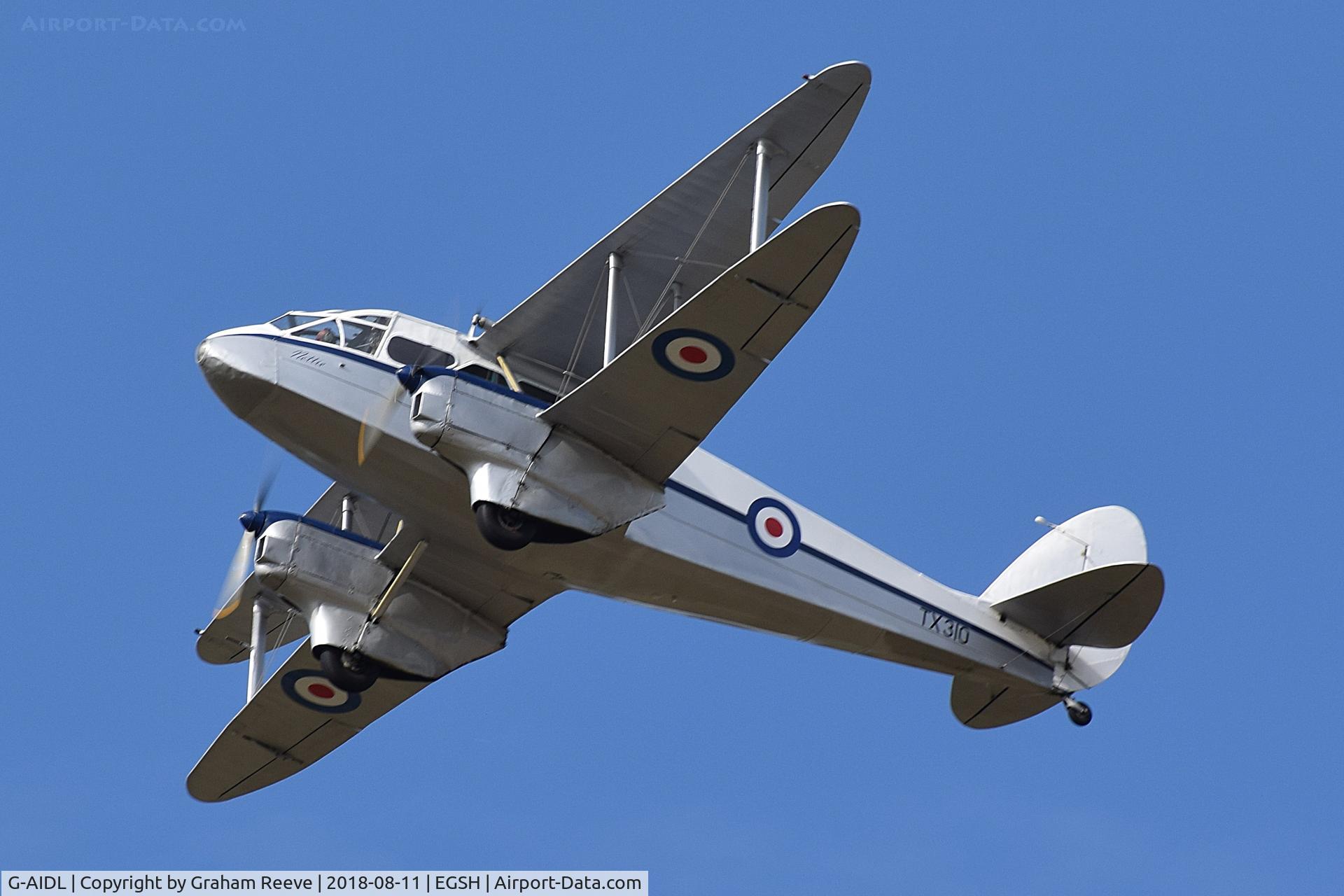 G-AIDL, 1946 De Havilland DH-89A Dominie/Dragon Rapide 6 C/N 6968, Departing from Norwich.