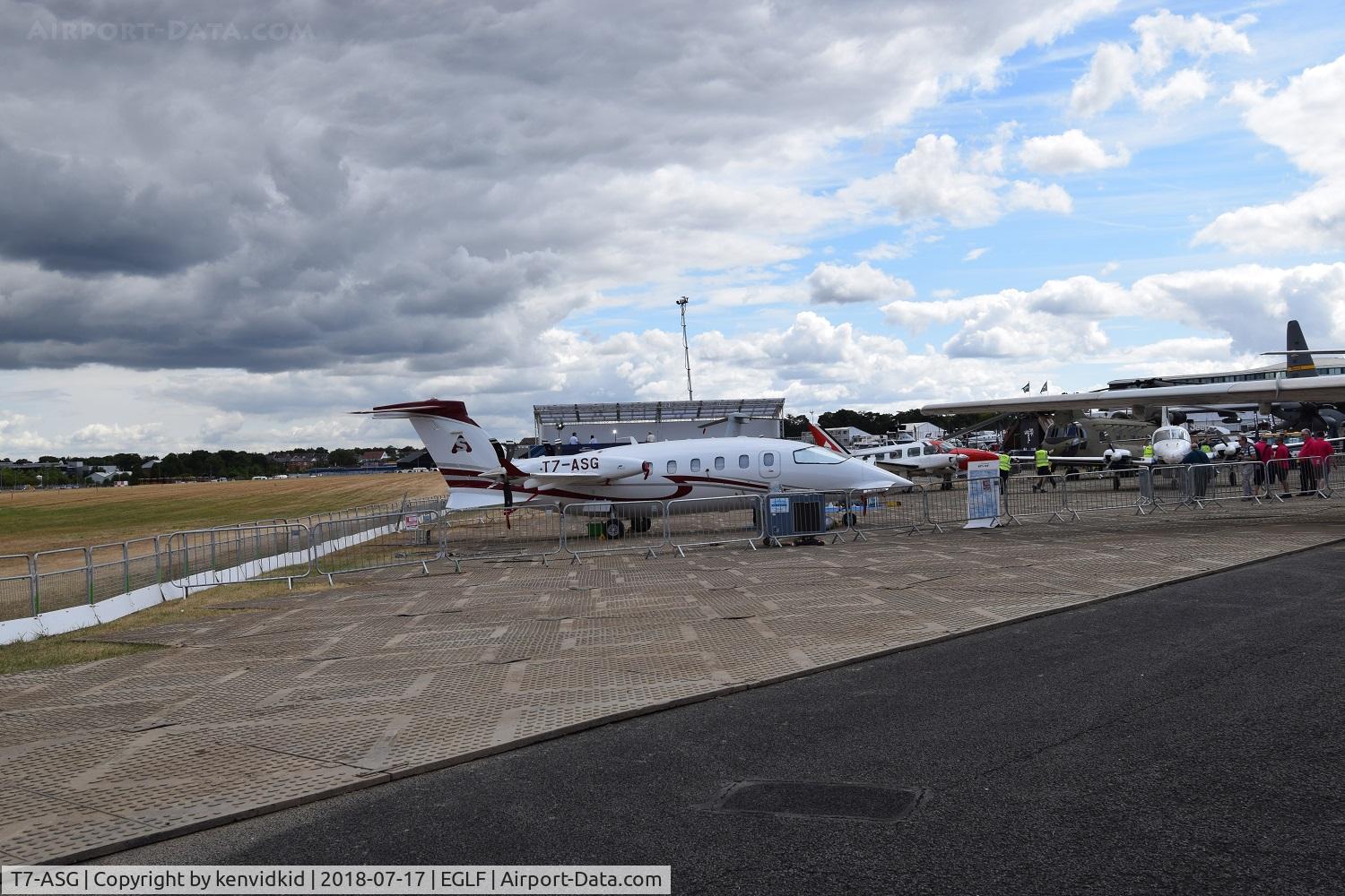T7-ASG, Piaggio P-180 Avanti C/N 3005, On static display at FIA 2018.