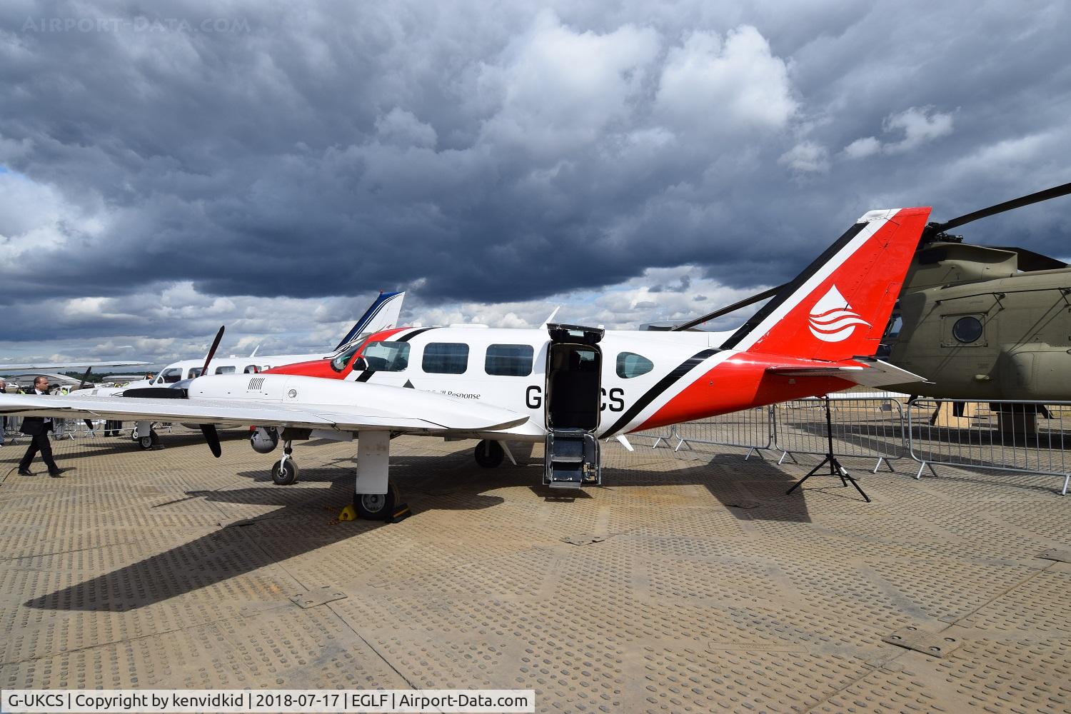 G-UKCS, 1974 Piper PA-31-310 Navajo Navajo C/N 31-7400984, On static display at FIA 2018.