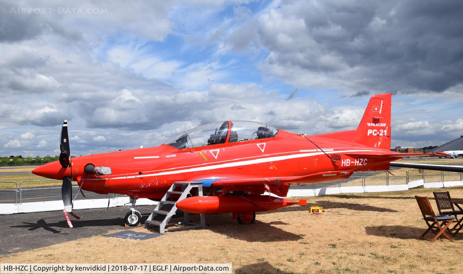 HB-HZC, 2005 Pilatus PC-21 C/N 101, On static display at FIA 2018.