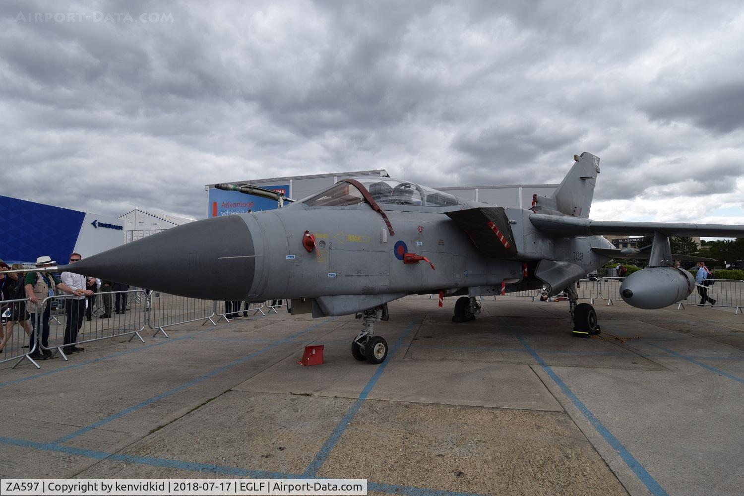 ZA597, 1982 Panavia Tornado GR.4 C/N 116/BS038/3061, On static display at FIA 2018.