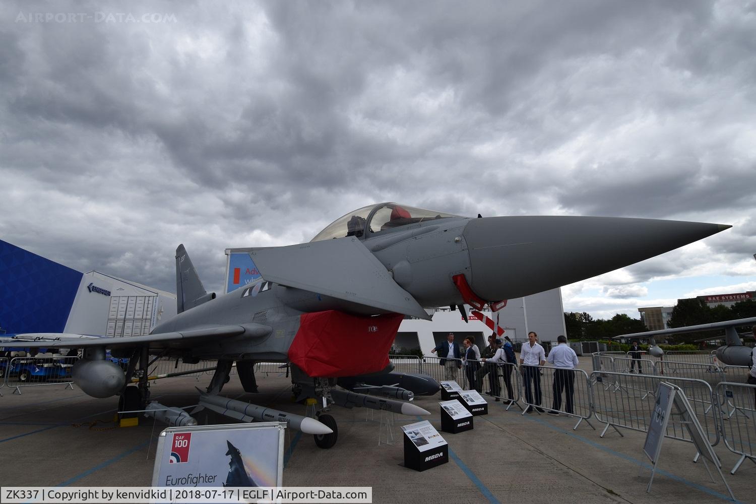 ZK337, 2012 Eurofighter EF-2000 Typhoon FGR4 C/N BS098/359, On static display at FIA 2018.