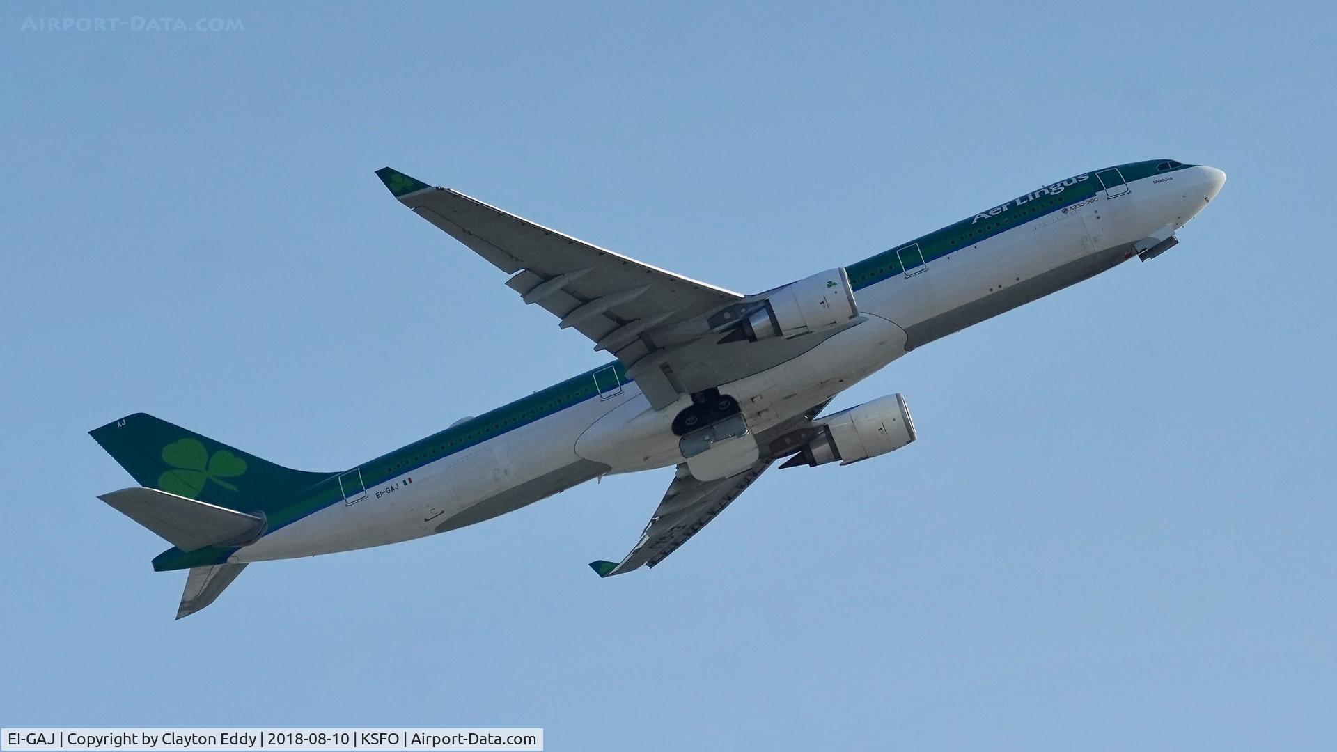 EI-GAJ, 2017 Airbus A330-302 C/N 1791, Departing SFO 2018.
