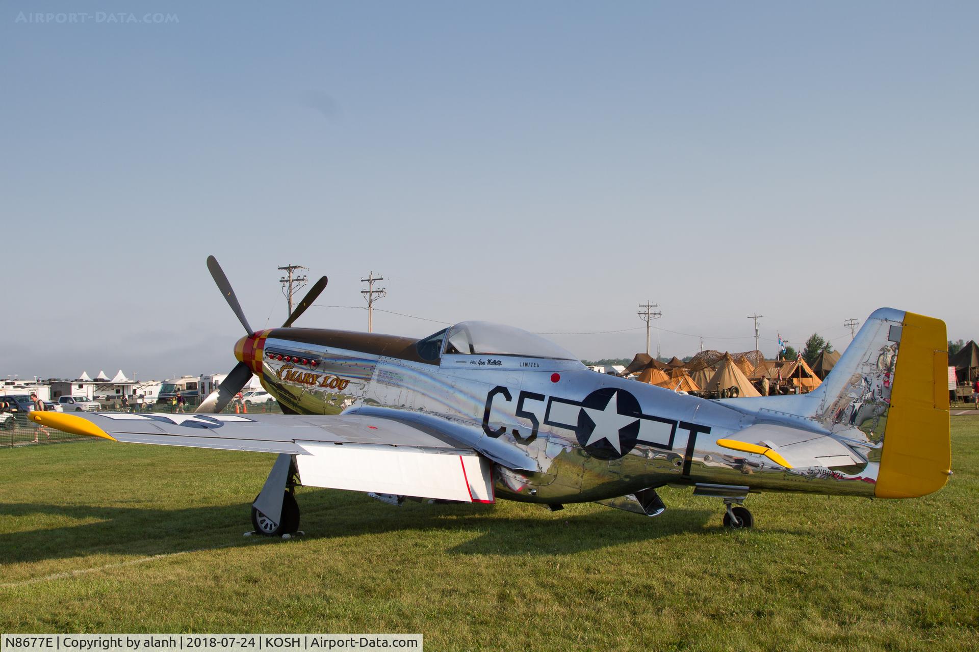 N8677E, 1944 North American F-51D Mustang C/N 44-74865, At AirVenture 2018