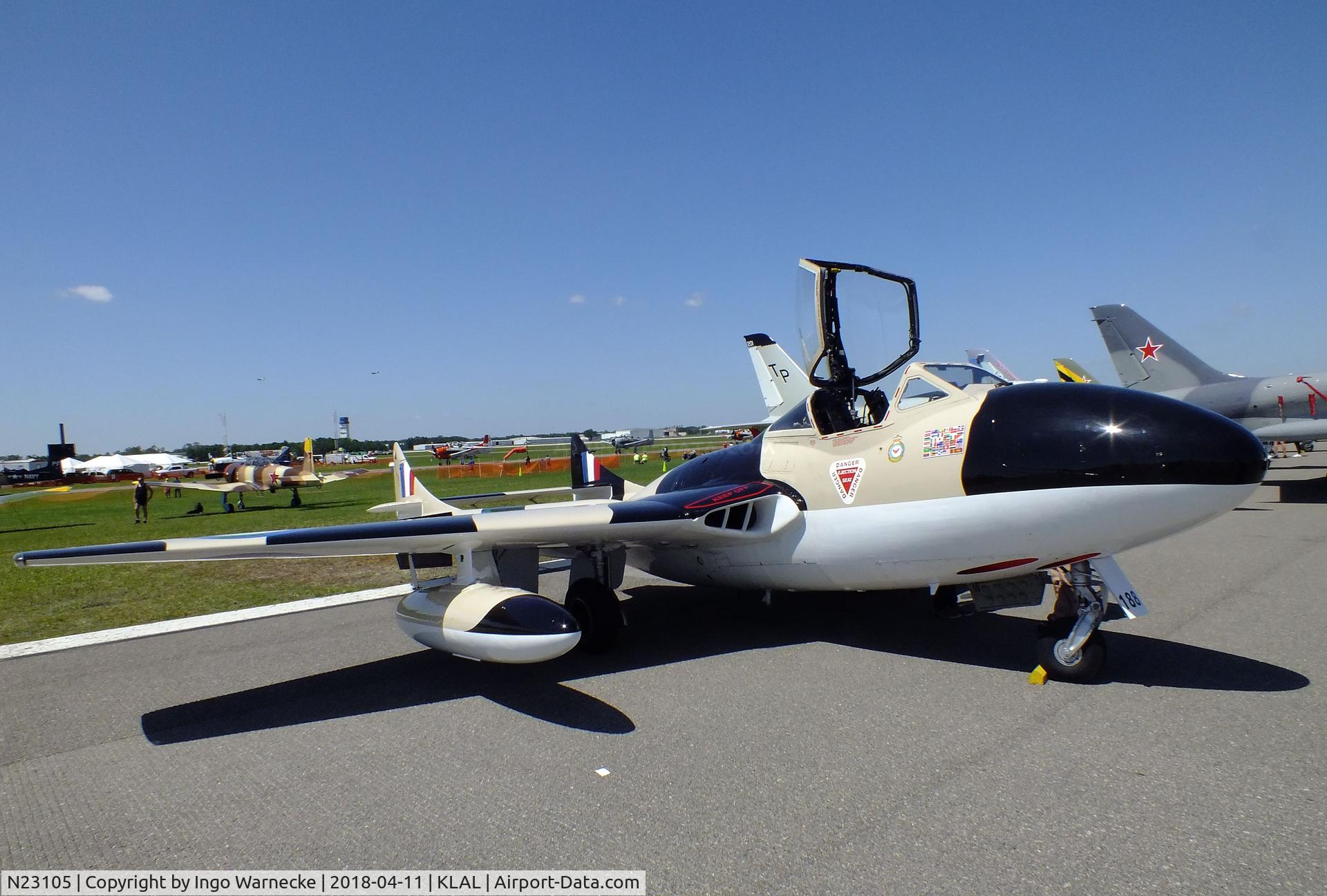 N23105, 1959 De Havilland (F+W Emmen) Vampire T55 (DH-115) C/N 982, De Havilland (EFW) D.H.115 Vampire T55 at 2018 Sun 'n Fun, Lakeland FL