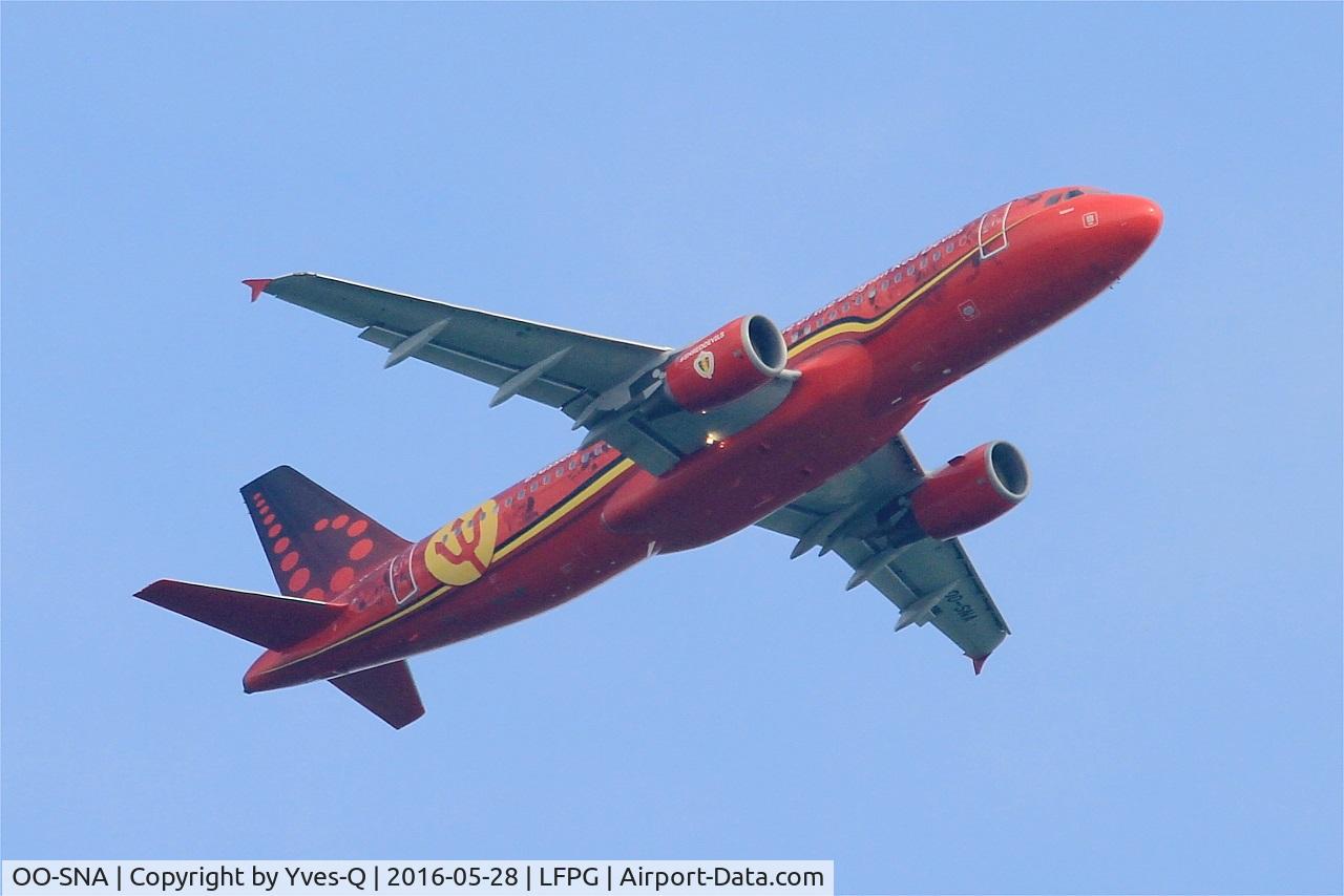 OO-SNA, 2001 Airbus A320-214 C/N 1441, Airbus A320-214, Take off rwy 06R, Roissy Charles De Gaulle airport (LFPG-CDG)