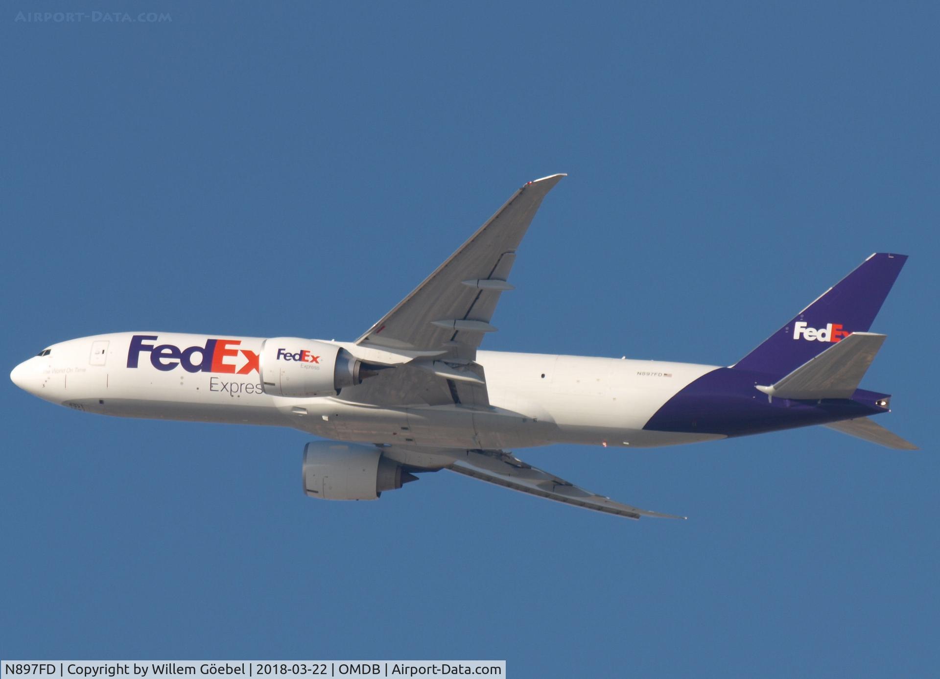 N897FD, 2017 Boeing 777-FS2 C/N 42705, Take off from DUBAI INTERNATIONAL Airport