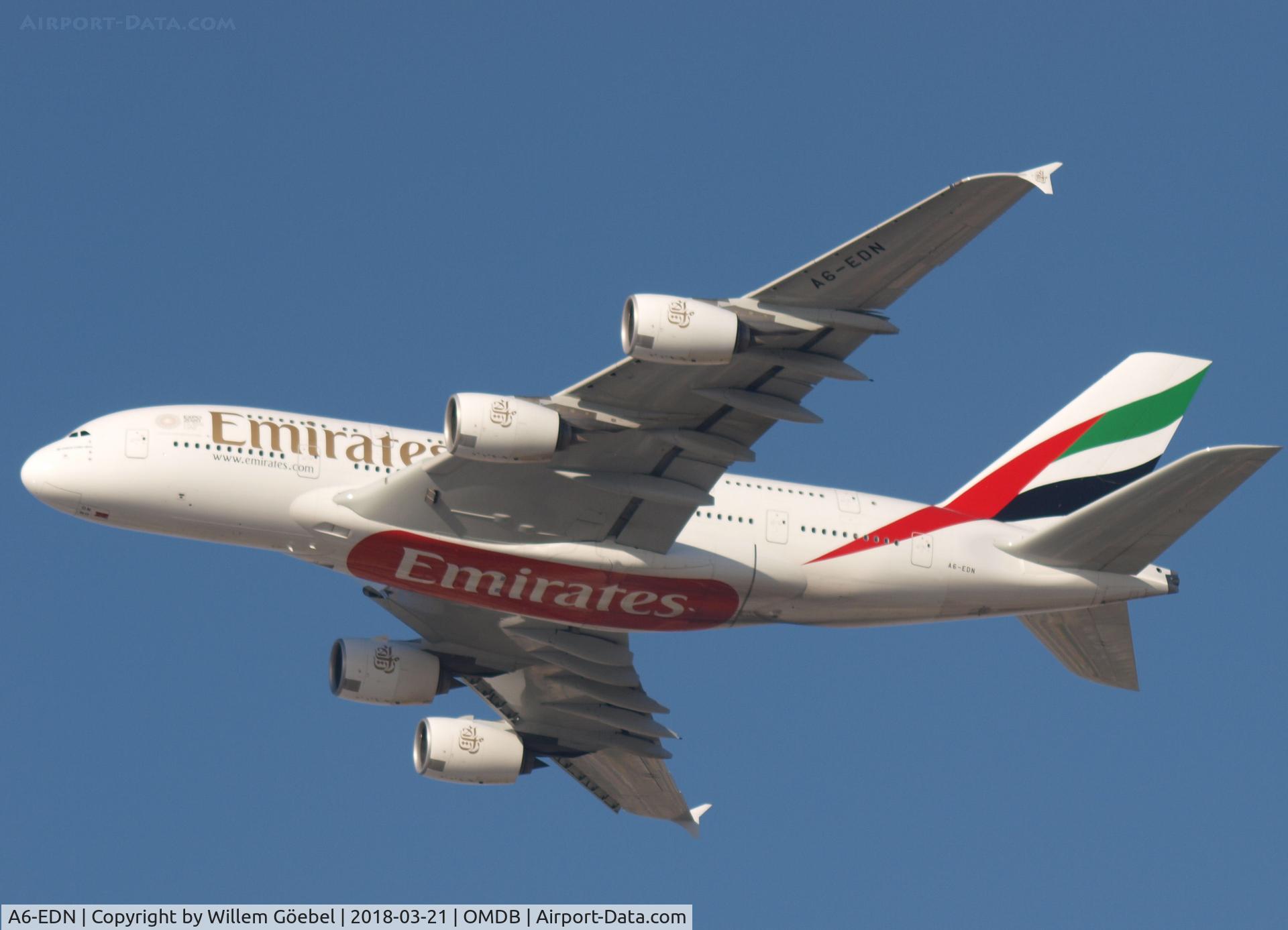 A6-EDN, 2010 Airbus A380-861 C/N 056, Take off from DUBAI INTERNATIONAL Airport