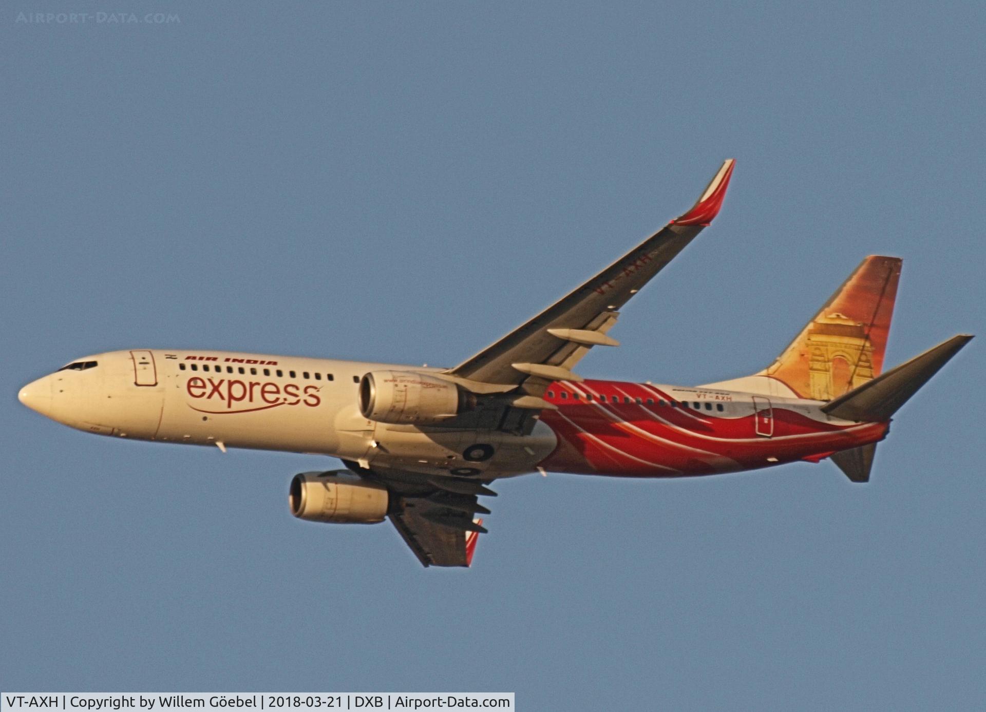 VT-AXH, 2009 Boeing 737-8HJ C/N 36323, Take off from DUBAI INTERNATIONAL Airport