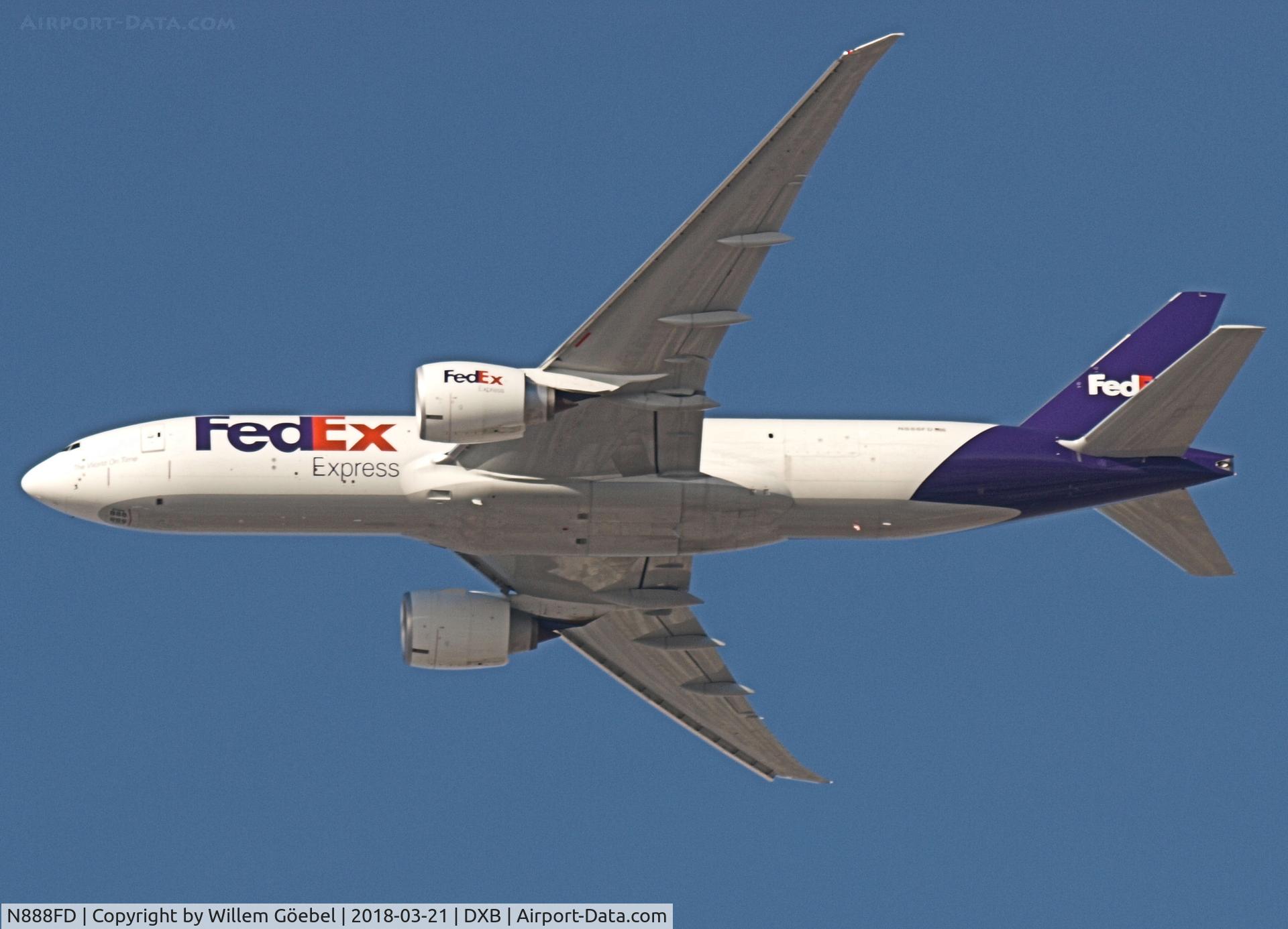 N888FD, 2017 Boeing 777-FS2 C/N 42704, Take off from DUBAI INTERNATIONAL Airport