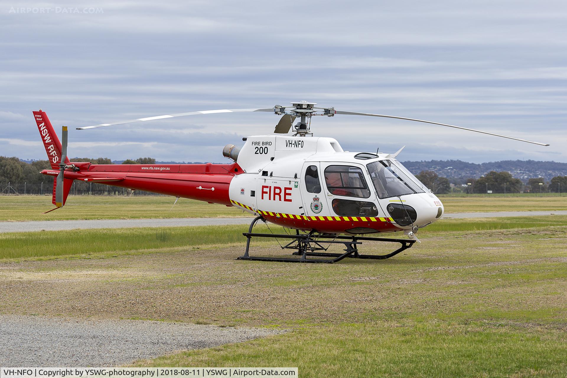 VH-NFO, 1985 Eurocopter AS-350B Ecureuil Ecureuil C/N 1823, NSW RFS (VH-NFO, aka Firebird 200) Aérospatiale AS 350B2 Ecureuil at Wagga Wagga Airport