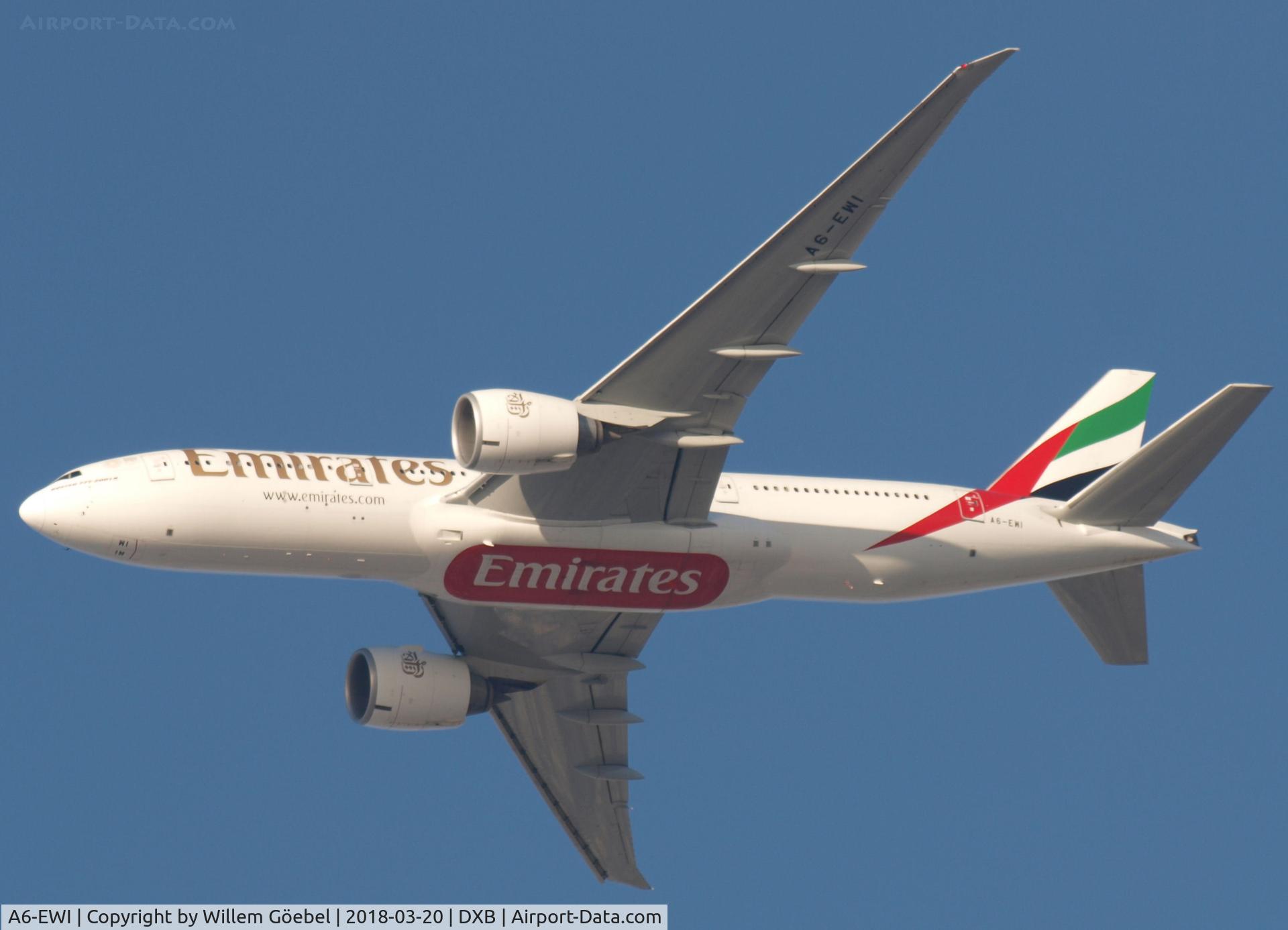 A6-EWI, 2008 Boeing 777-21H/LR C/N 35589, Take off from DUBAI INTERNATIONAL Airport
