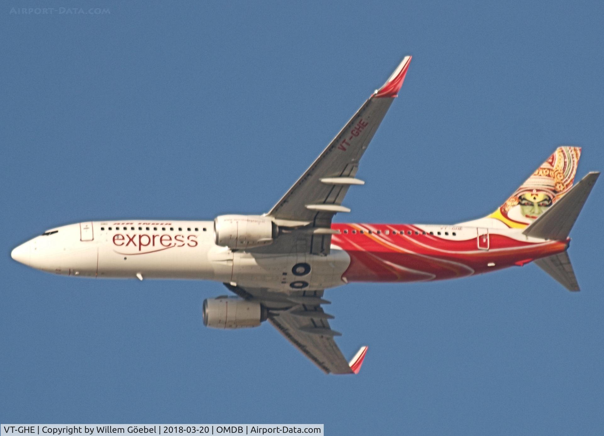 VT-GHE, 2016 Boeing 737-800 C/N 60698, Take off from DUBAI INTERNATIONAL Airport