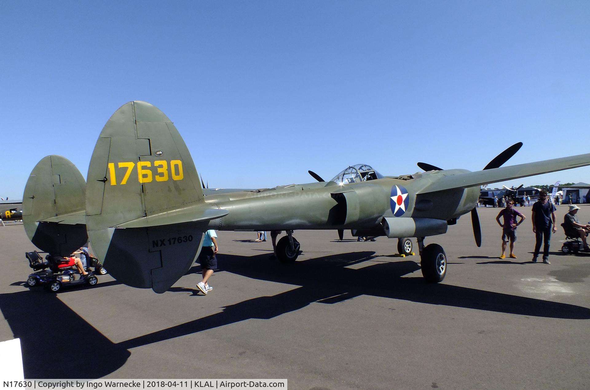 N17630, 1941 Lockheed P-38F C/N 41-7630 (222-5757), Lockheed P-38F-1-LO Lightning at 2018 Sun 'n Fun, Lakeland FL