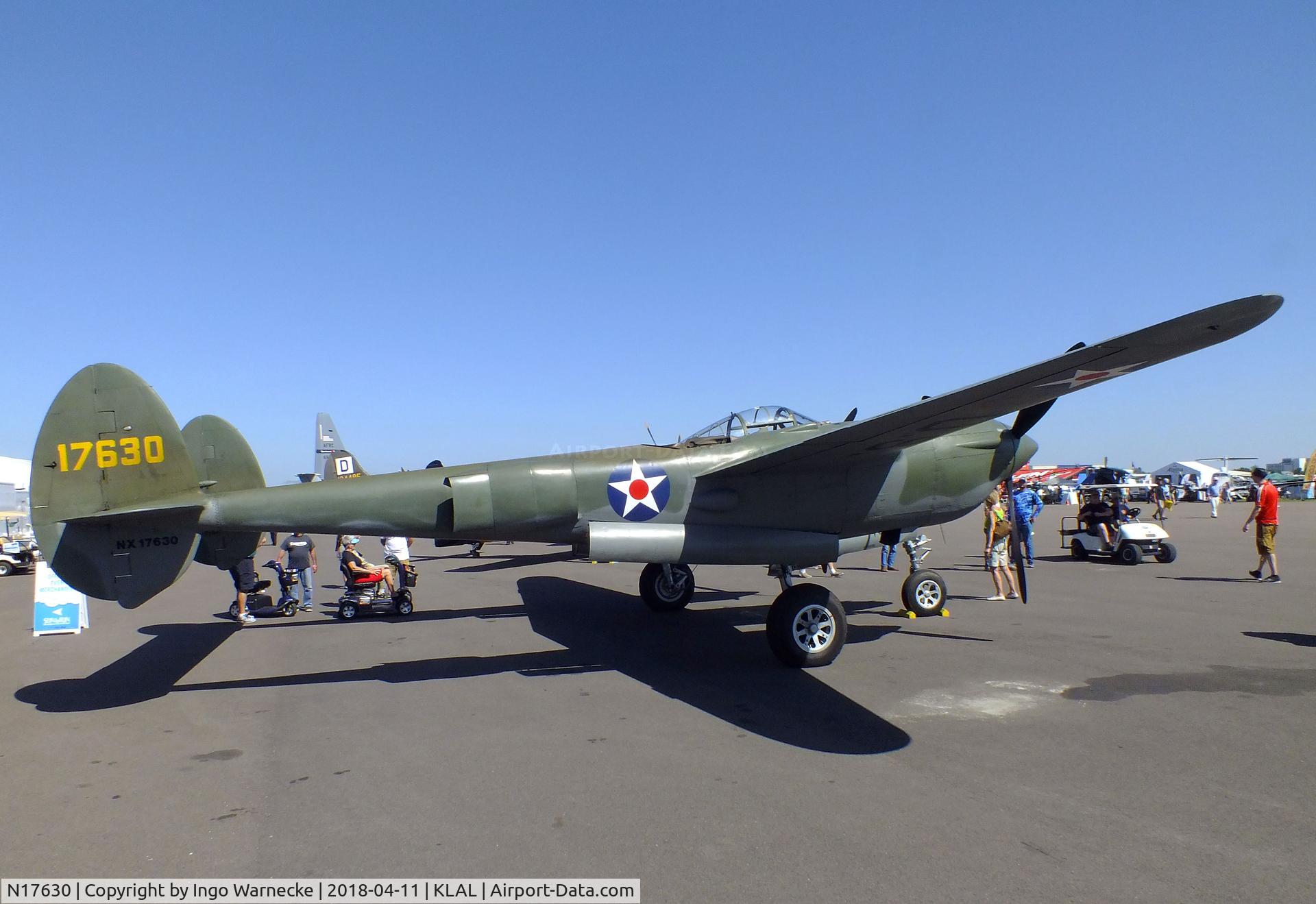 N17630, 1941 Lockheed P-38F C/N 41-7630 (222-5757), Lockheed P-38F-1-LO Lightning at 2018 Sun 'n Fun, Lakeland FL