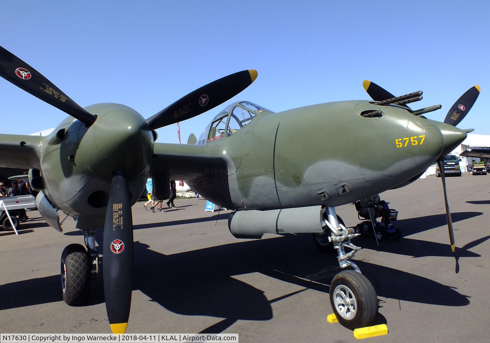 N17630, 1941 Lockheed P-38F C/N 41-7630 (222-5757), Lockheed P-38F-1-LO Lightning at 2018 Sun 'n Fun, Lakeland FL