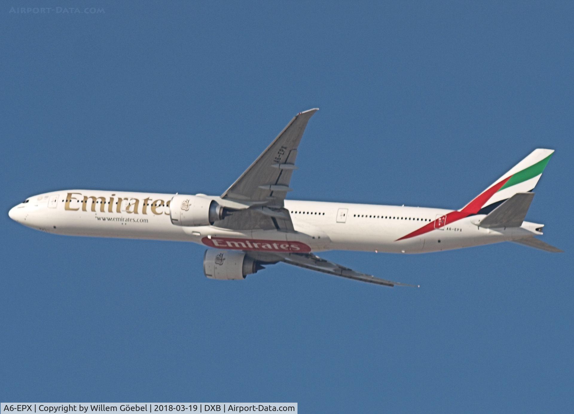 A6-EPX, 2016 Boeing 777-31H/ER C/N 42343, Take off from DUBAI INTERNATIONAL Airport