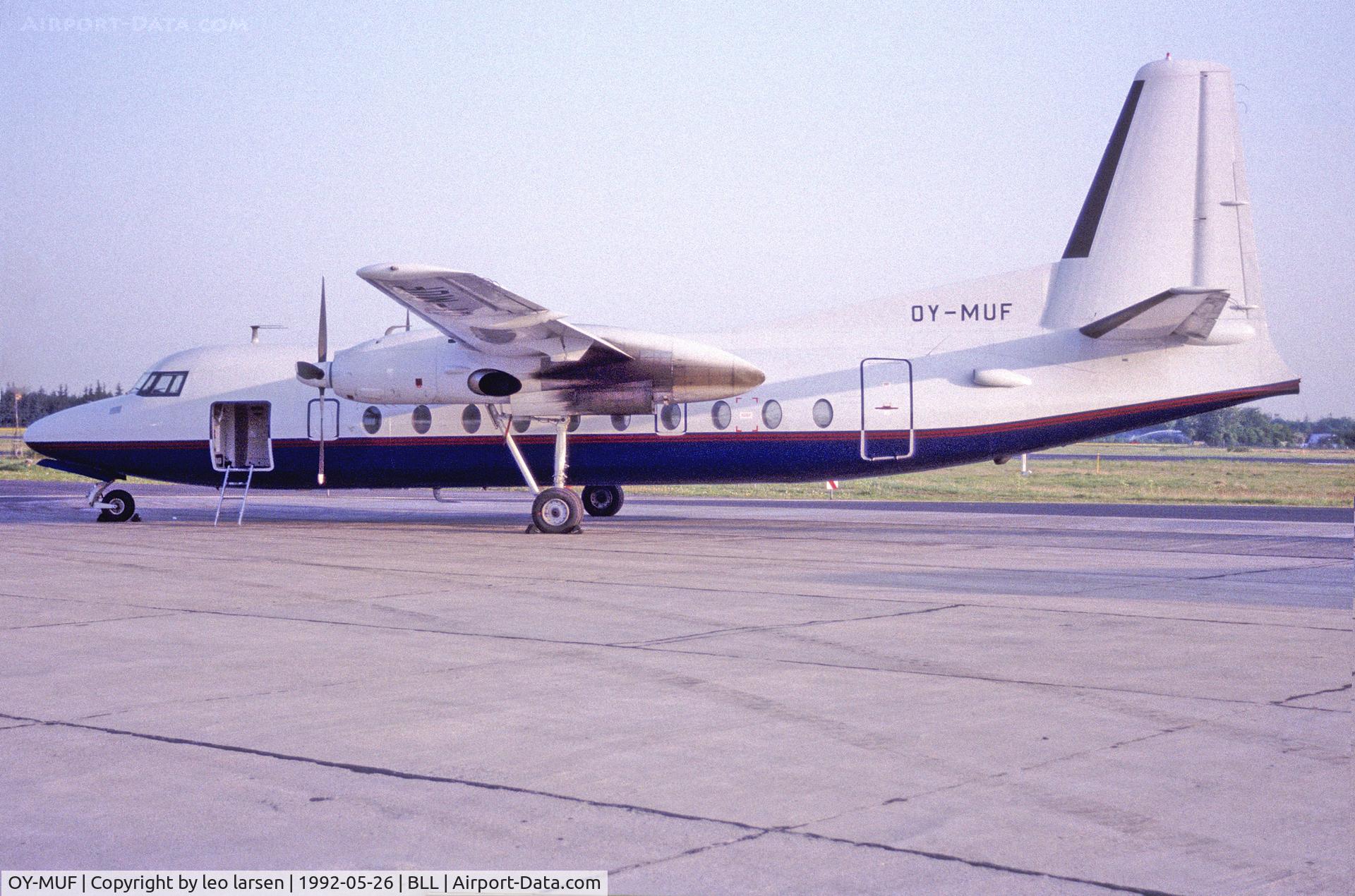 OY-MUF, 1959 Fairchild F-27 C/N 40, Billund 26.5.1992