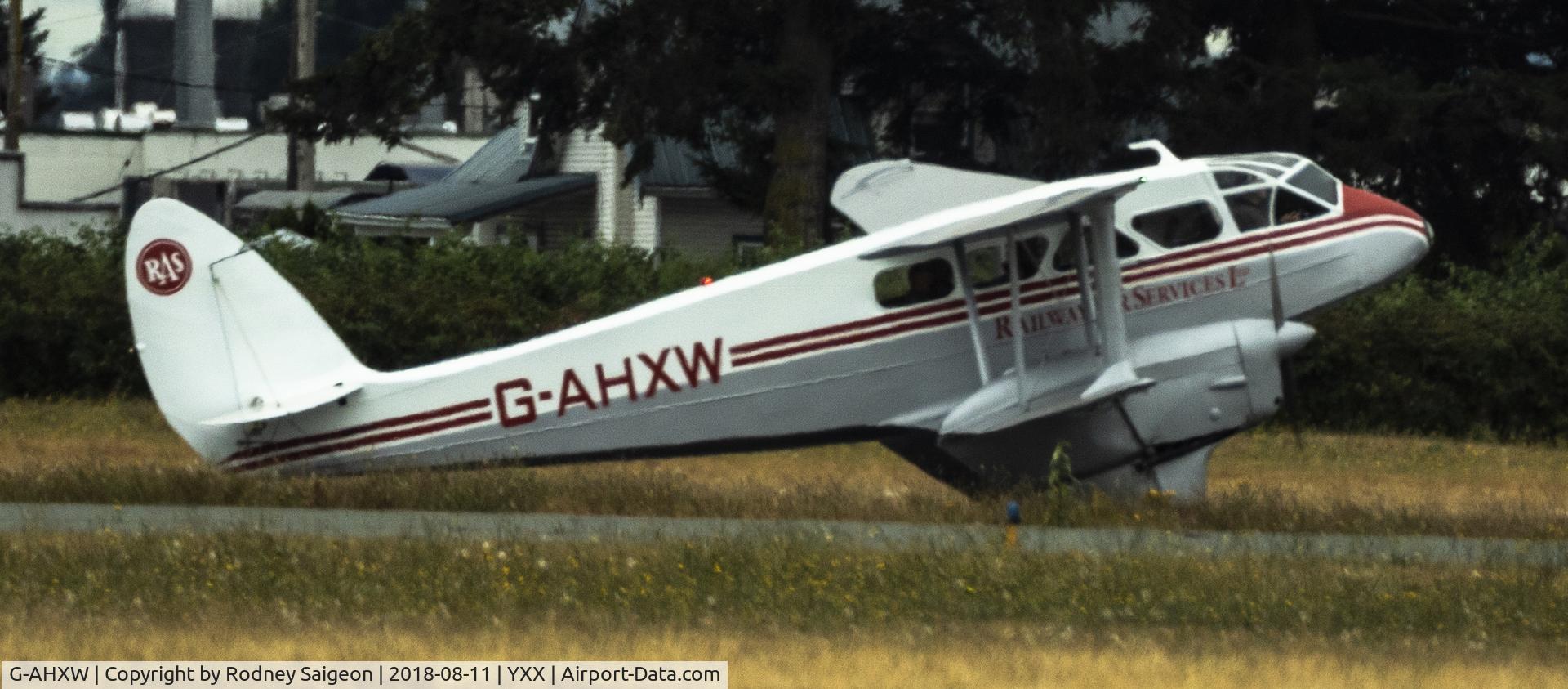 G-AHXW, 1944 De Havilland DH-89A Dominie/Dragon Rapide C/N 6782, Taken at Abbotsford Airshow August 11, 2018 10:24 am.  The plane was coming in for a landing