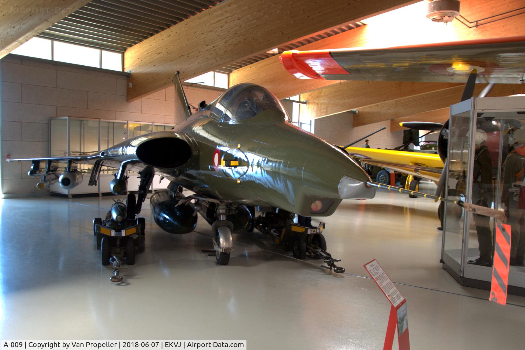 A-009, 1970 Saab F-35 Draken C/N 35-1009, Royal Danish Air Force Saab F-35 Draken preserved in Danmarks Flymuseum at Stauning airport