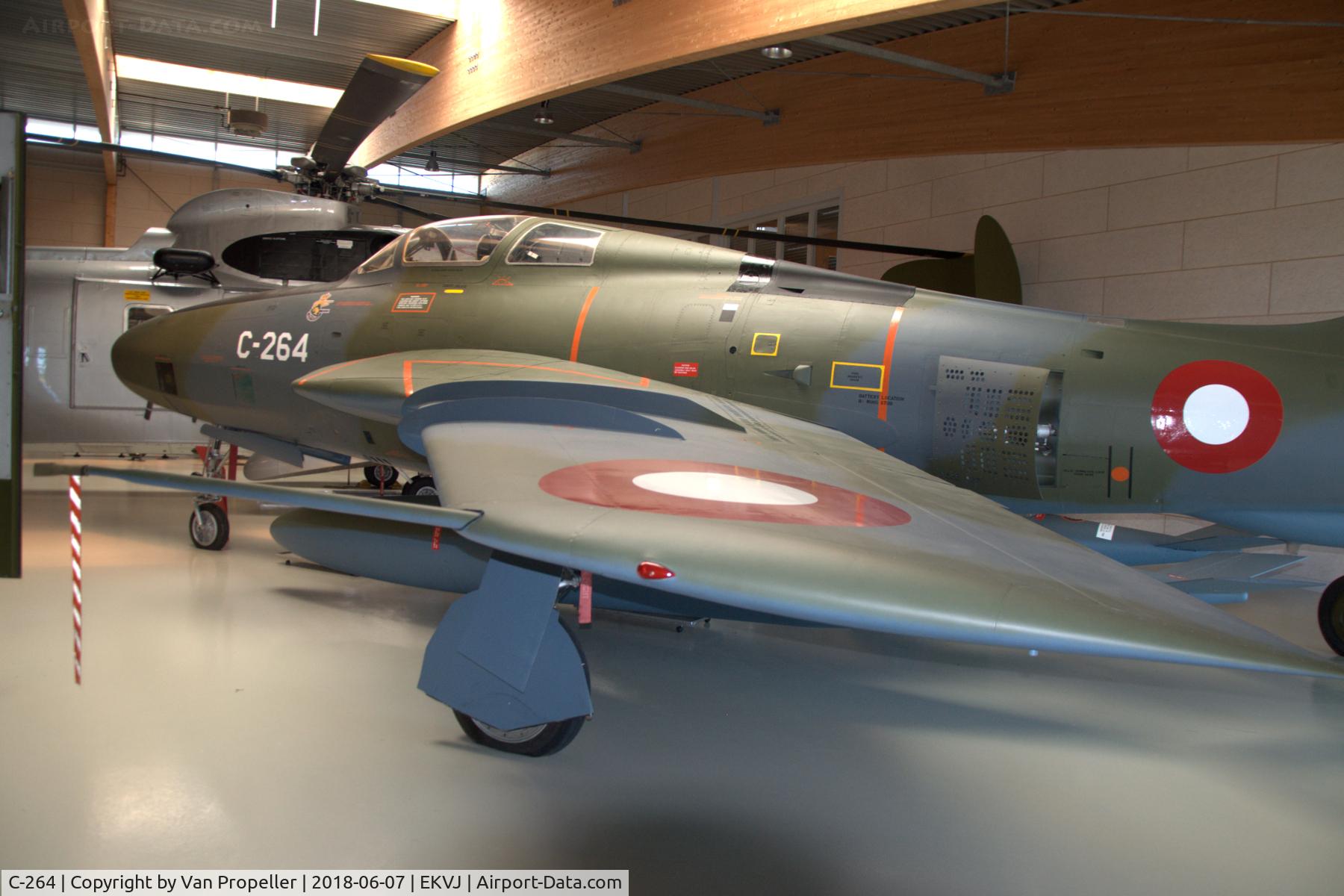 C-264, 1951 Republic RF-84F Thunderflash C/N 145, Royal Danish Air Force Republic RF-84F Thunderflash in Danmarks Flymuseum at Stauning airport