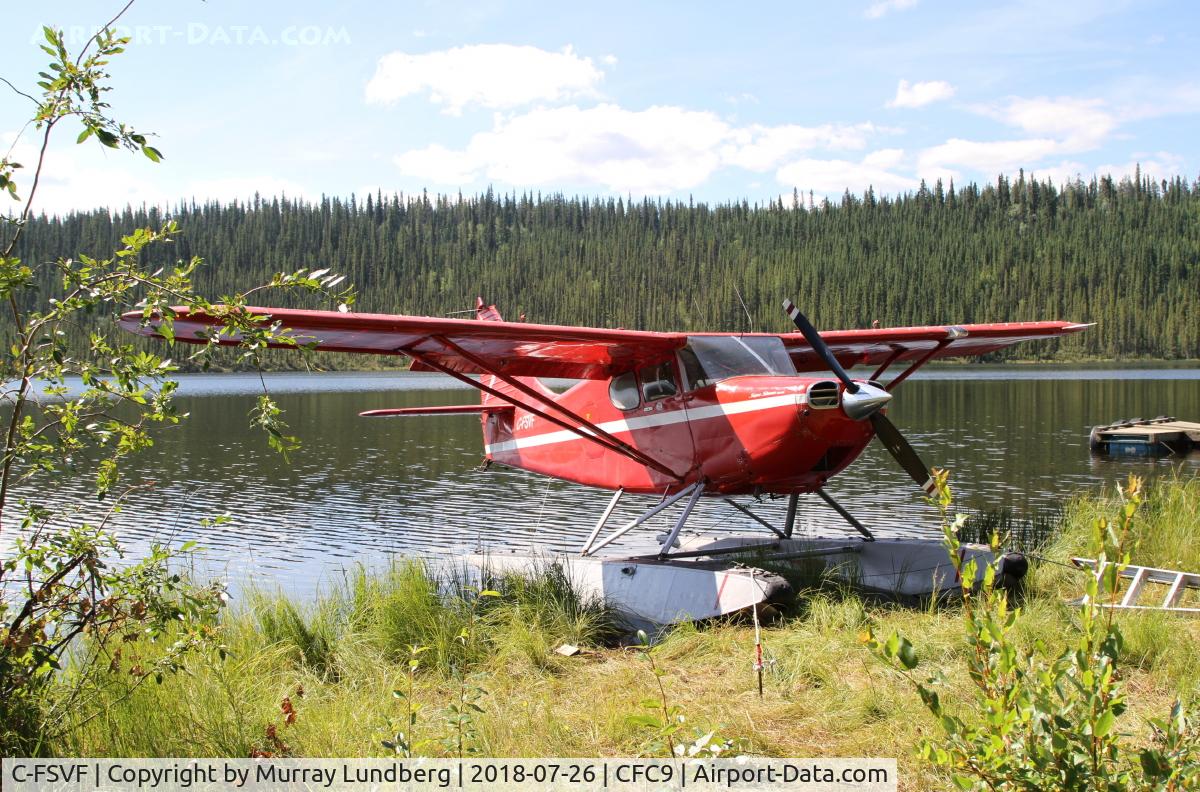 C-FSVF, 1948 Stinson 108-3 Voyager C/N 108-5148, Beached at the Faro Water Aerodrome (Johnson Lake), Yukon