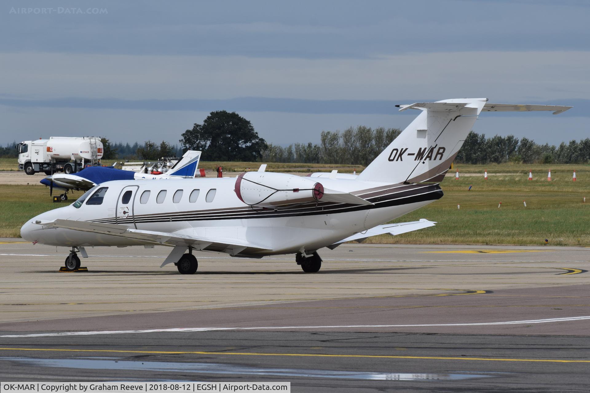 OK-MAR, 2009 Cessna 525A CitationJet CJ2+ C/N 525A-0455, Parked at Norwich.