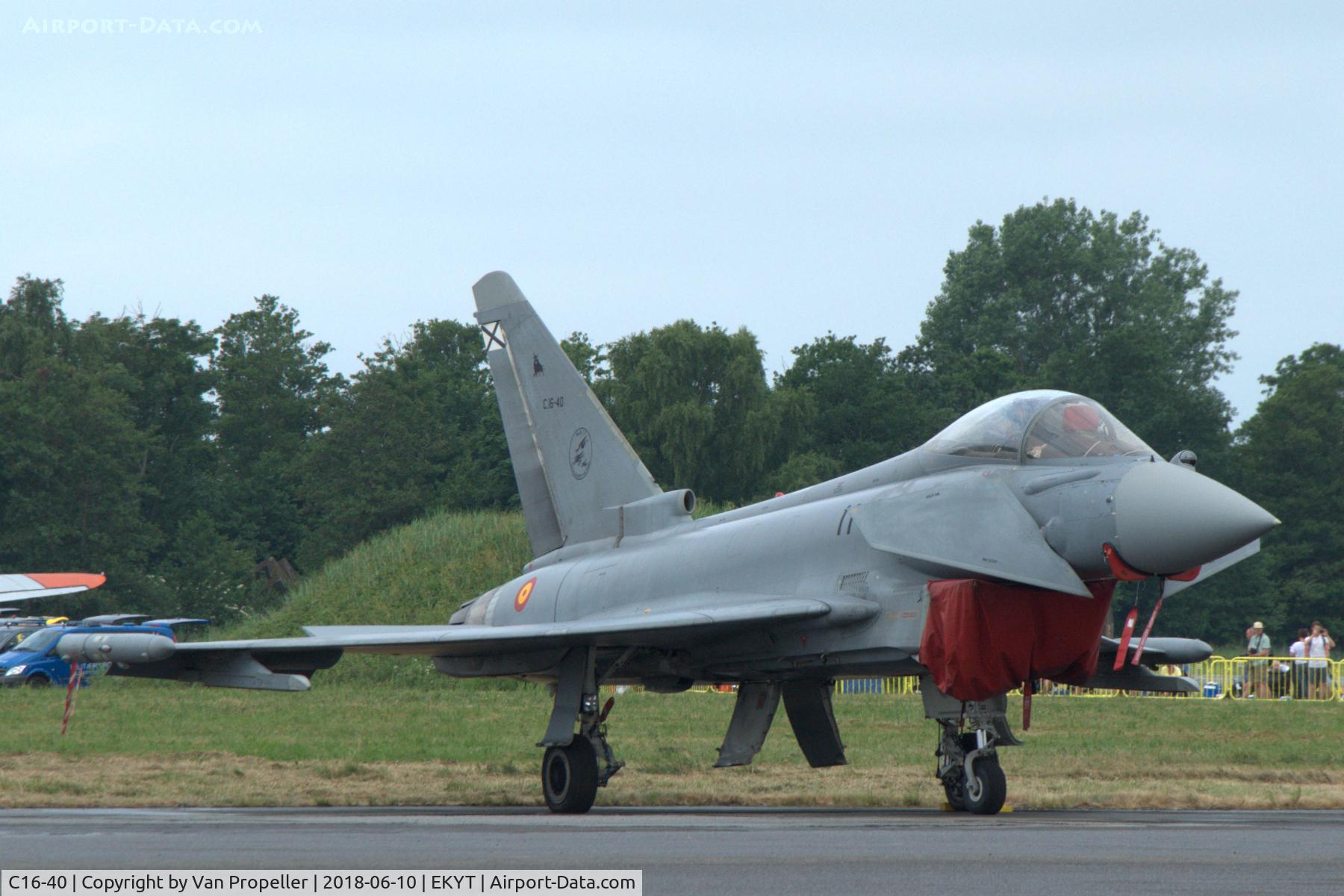 C16-40, 2009 Eurofighter EF-2000 Typhoon S C/N SS021, Spanish Air Force Eurofighter Typhoon at Aalborg air show 2018, Denmark