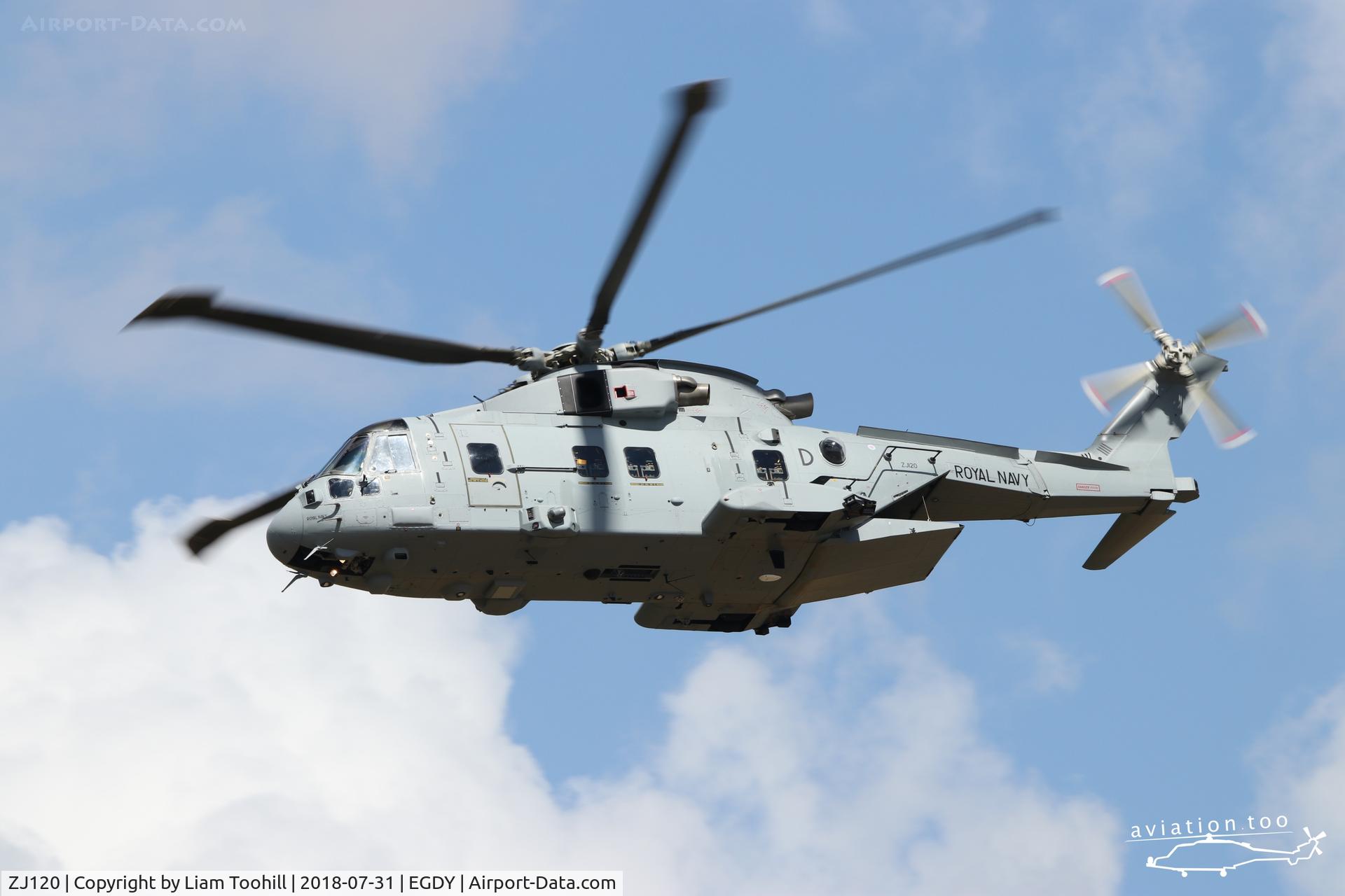 ZJ120, AgustaWestland EH-101 Merlin HC.4 C/N 50083/RAF04, Merlin Mk4 ZJ120/D taking off from RNAS Yeovilton