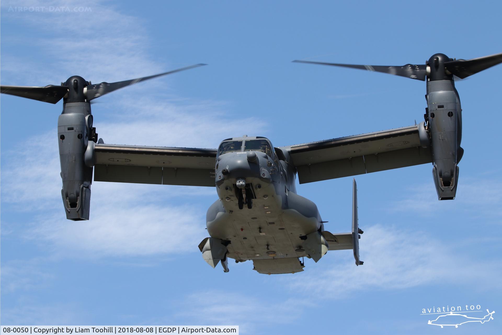 08-0050, 2008 Bell-Boeing CV-22B Osprey C/N D1038, Taking off from HeliOperations in Portland, Dorset