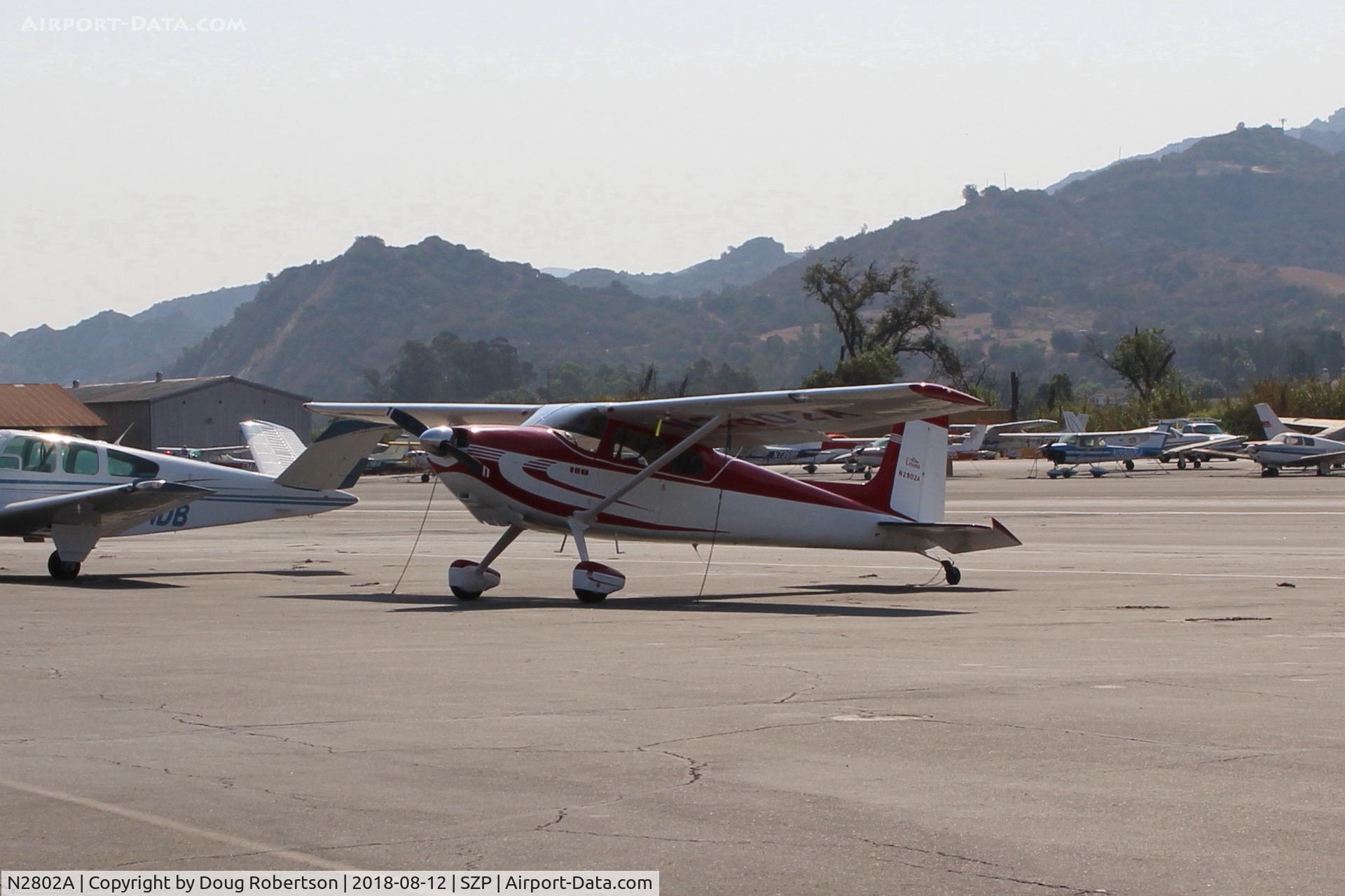 N2802A, 1953 Cessna 180 C/N 30002, 1953 Cessna 180, Continental O-470-A 225 Hp, 1st year of production, on Transient Ramp
