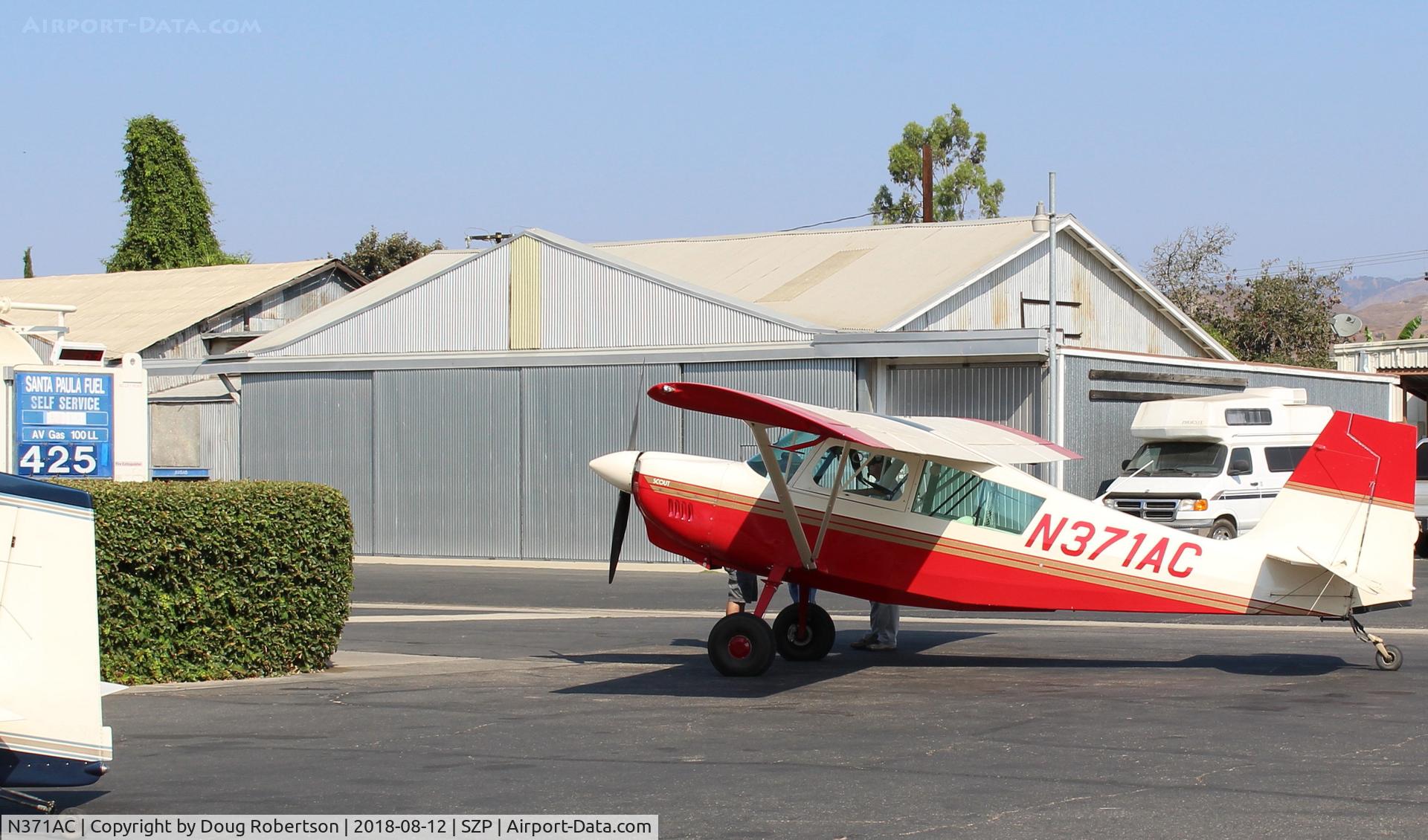 N371AC, 2002 American Champion 8GCBC Scout C/N 435-2002, 2002 American Champion 8GCBC SCOUT, Lycoming O-360 180 Hp, wing Micro vortex generators, at Fuel Dock