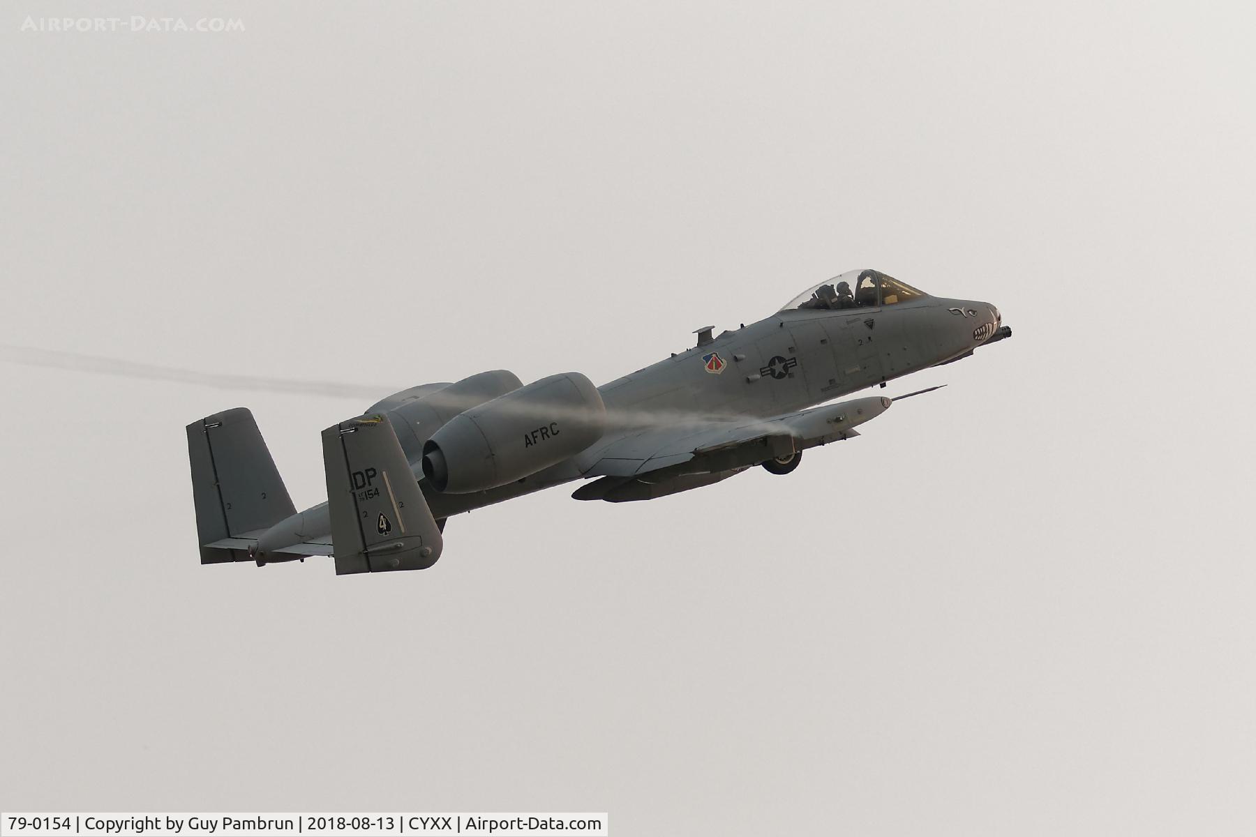 79-0154, 1979 Fairchild Republic A-10A Thunderbolt II C/N A10-0418, Departing CYXX on a smokey foggy morning.