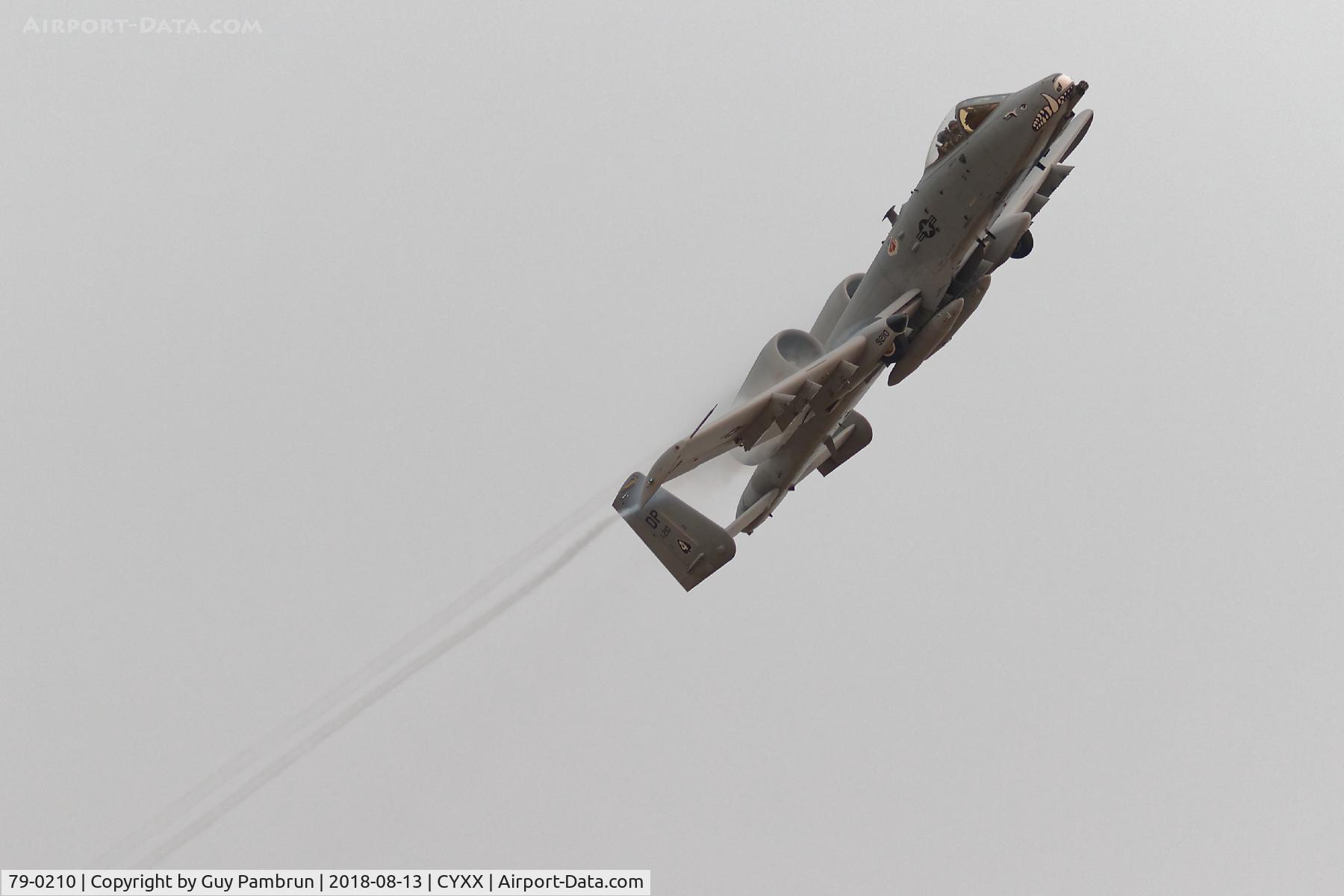 79-0210, 1979 Fairchild Republic A-10C Thunderbolt II C/N A10-0560, Departing CYXX on a smokey foggy morning.