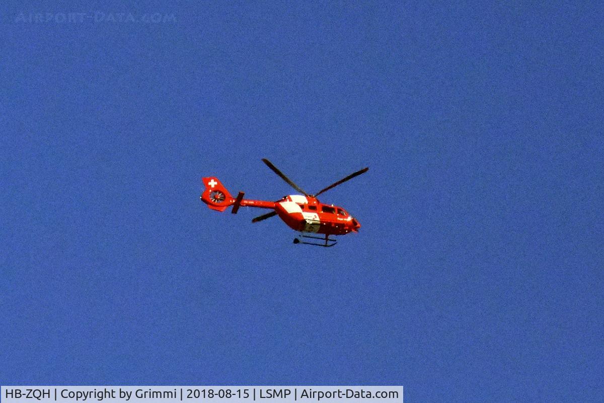 HB-ZQH, 2018 Airbus Helicopters H-145 (BK-117D-2) C/N 20212, The brand new helicoptertype for Swiss Air Ambulance REGA during trials on the ILS-approach 23 of Payerne Air Force Base
