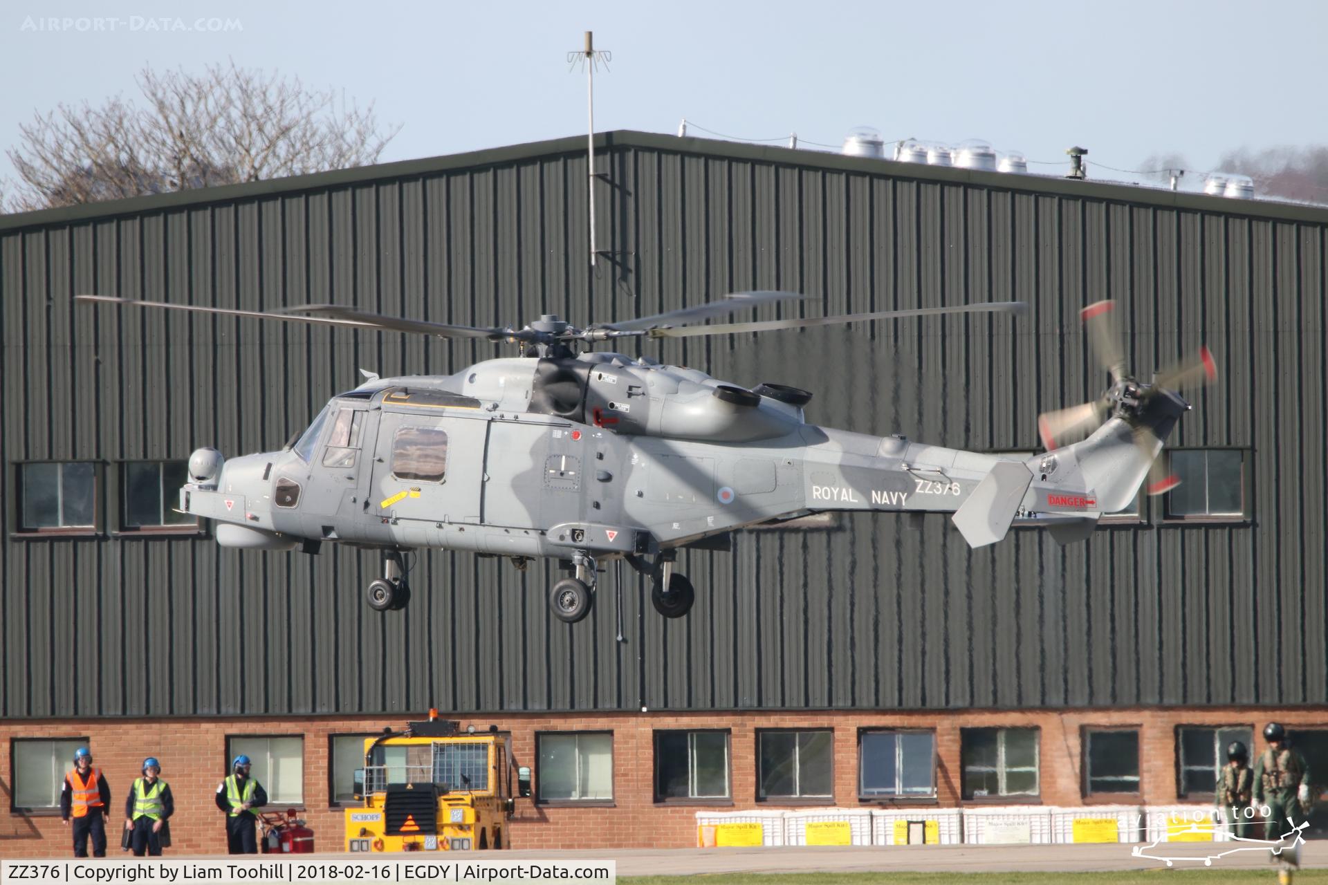 ZZ376, 2013 AgustaWestland AW-159 Wildcat HMA.2 C/N 495, Landing at RNAS Yeovilton