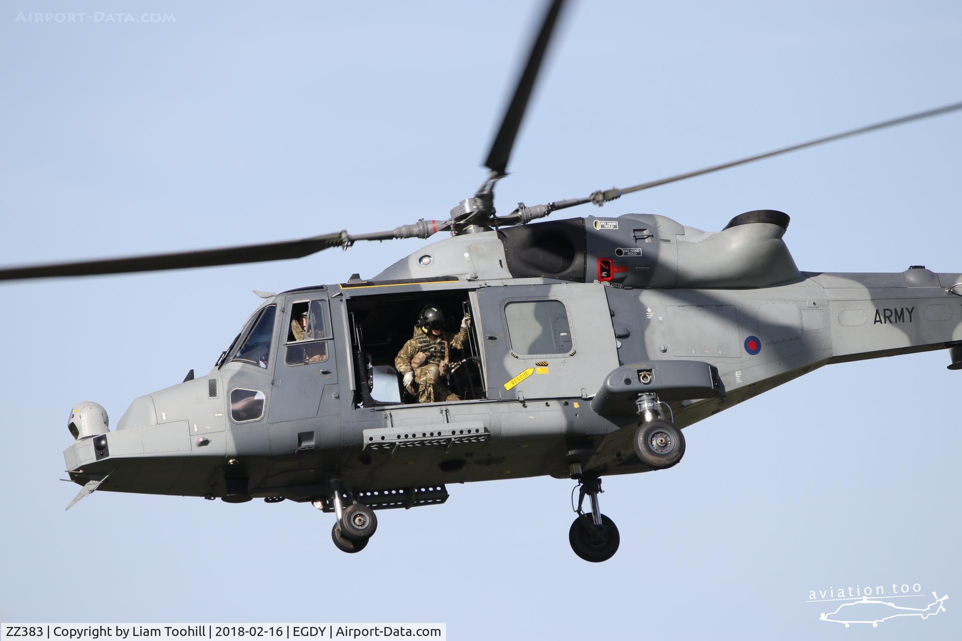 ZZ383, 2014 AgustaWestland AW-159 Wildcat AH.1 C/N 502, Taking off from RNAS Yeovilton