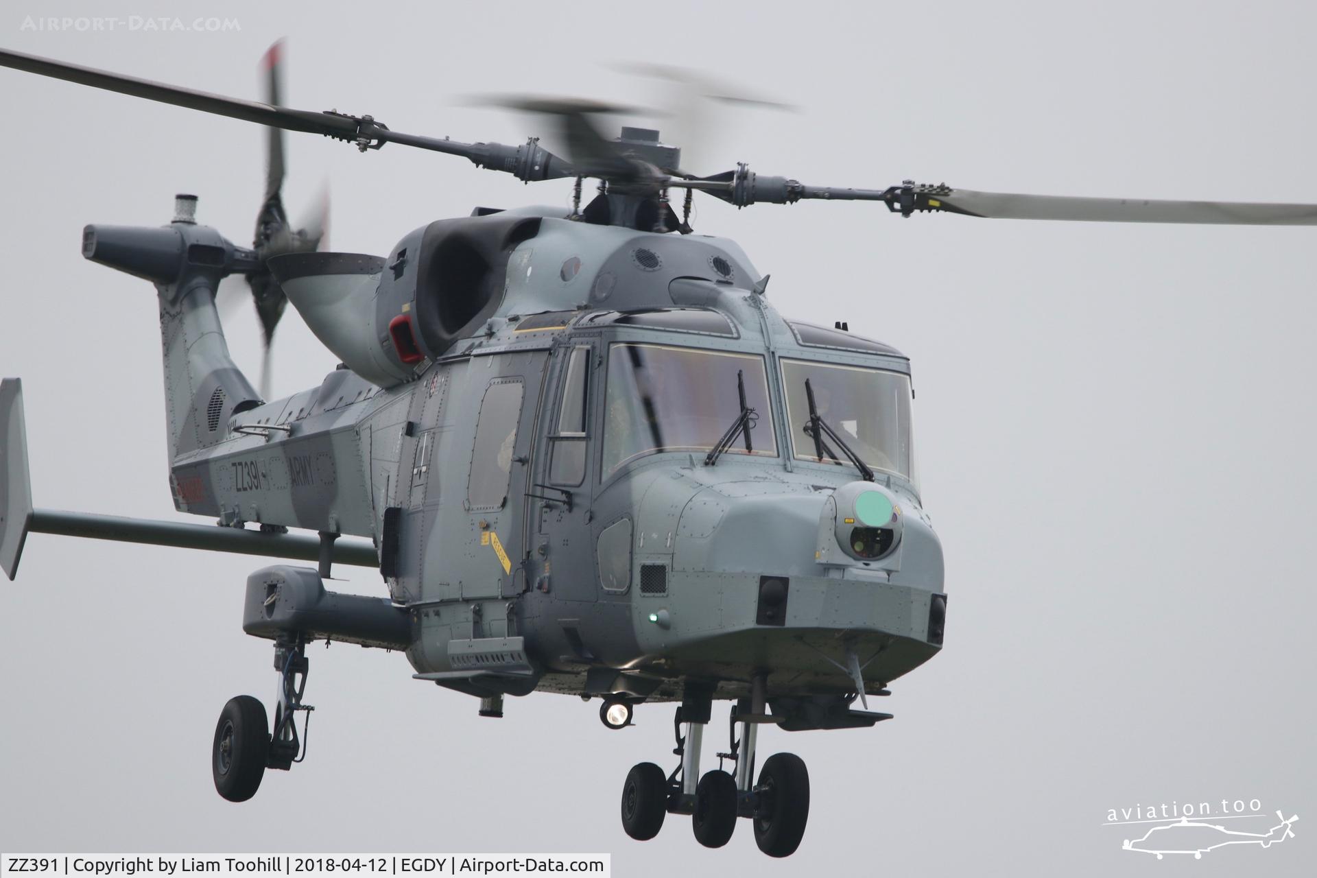 ZZ391, 2013 AgustaWestland AW-159 Wildcat AH.1 C/N 488/BRH14, Taking off at RNAS Yeovilton