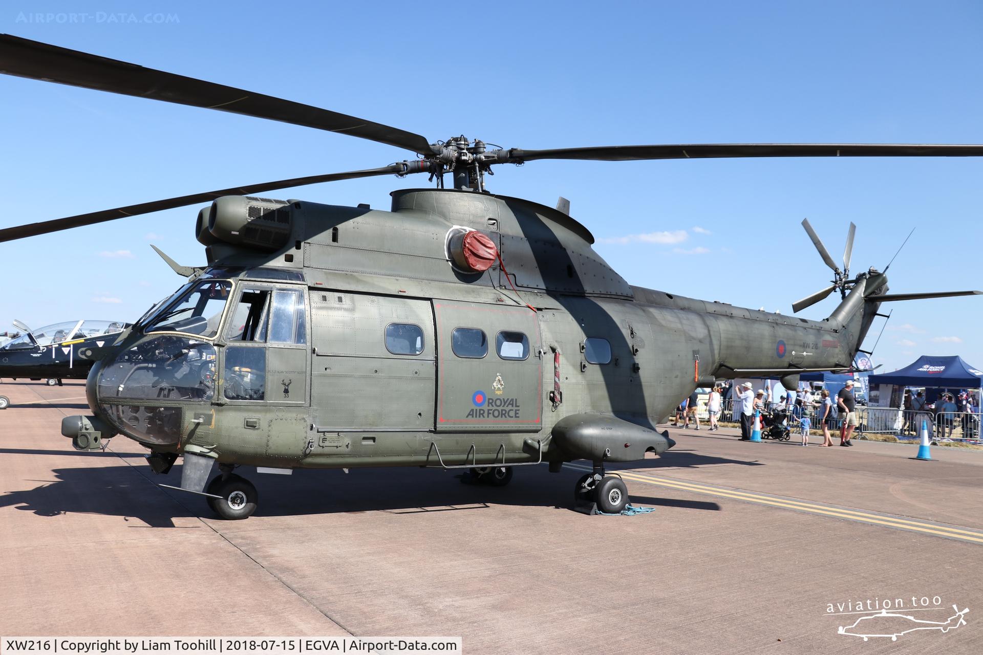 XW216, 1971 Westland Puma HC.2 C/N 1129, On static display at RIAT 2018