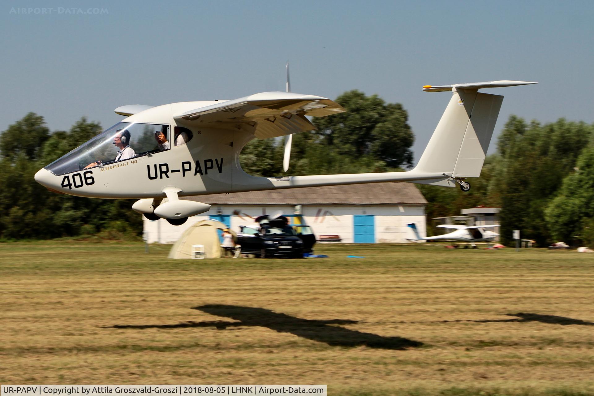 UR-PAPV, 2018 Aeroprakt A-40 C/N 1, Nagykanizsa Airport, Hungary. 16th FAI World Microlight Championship 2018 Nagykanizsa. There is an airplane specially built for this World Championship